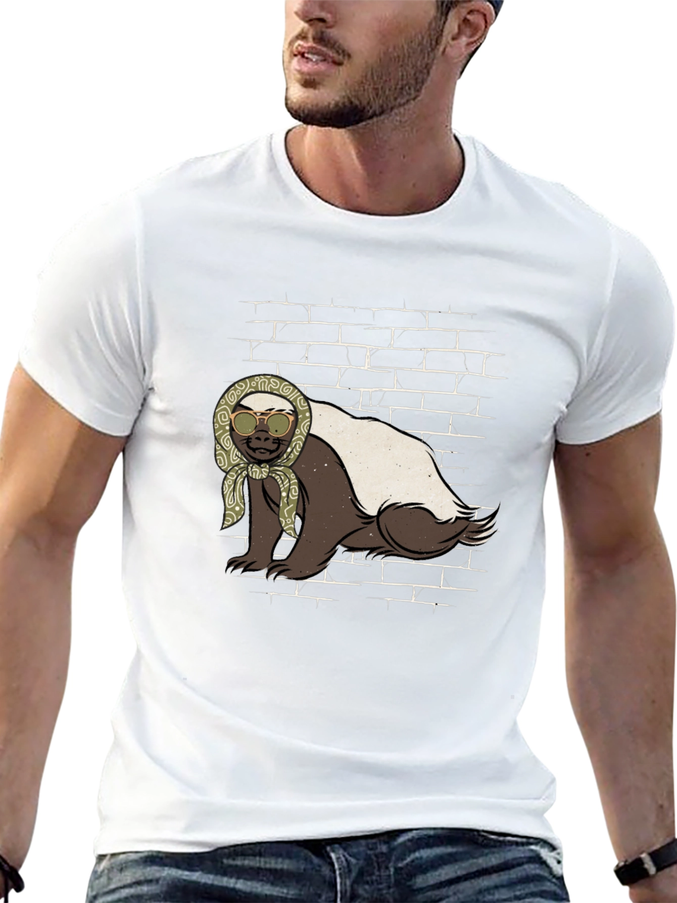 Black Honey Badger T-Shirt - Babushka Style view 13
