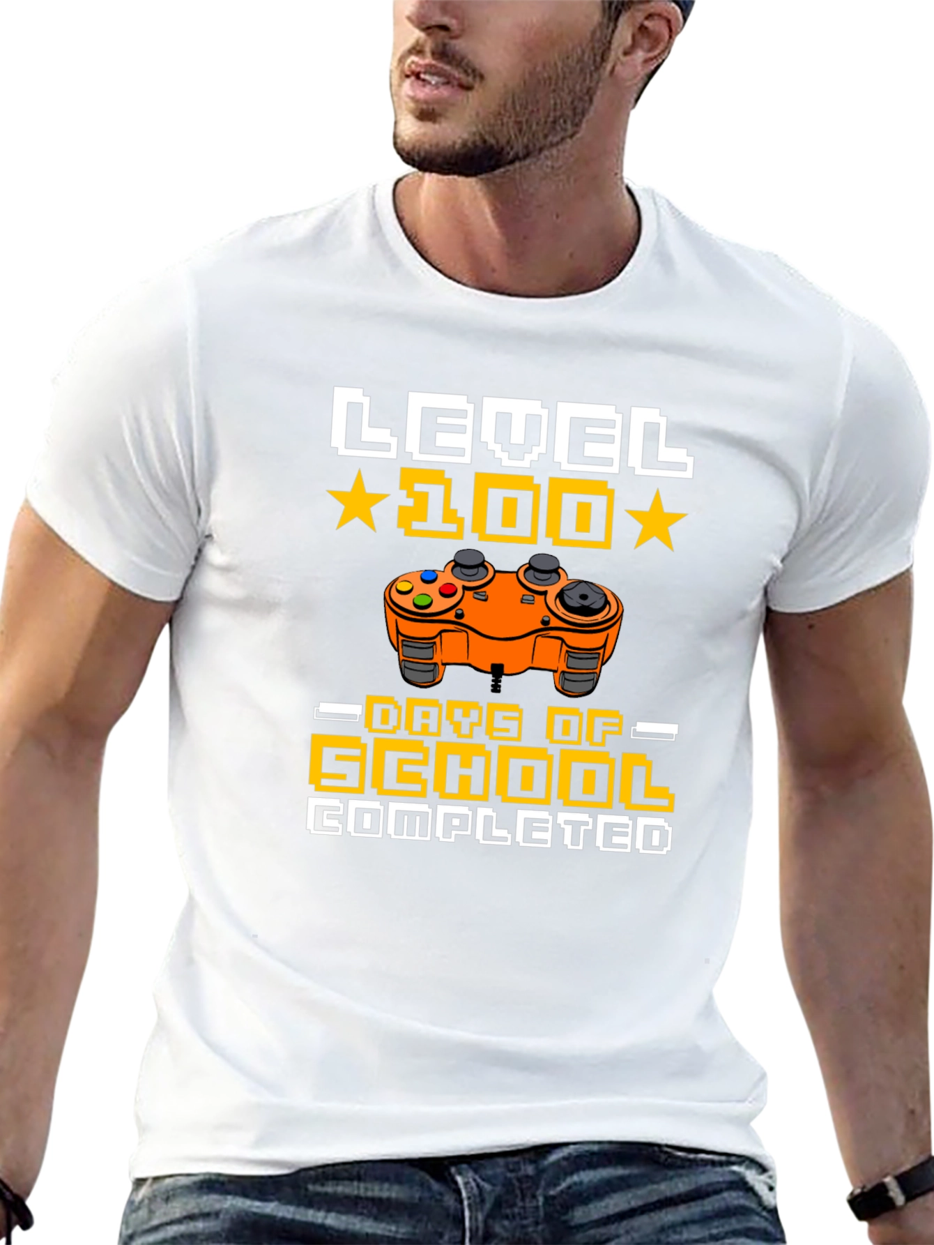 Level 100 Days of School Completed Gamer T-Shirt - 13
