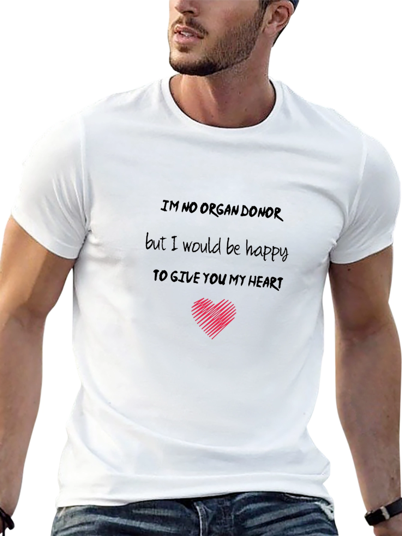 Black I'm No Organ Donor, Heart Gift Graphic T-Shirt view 13