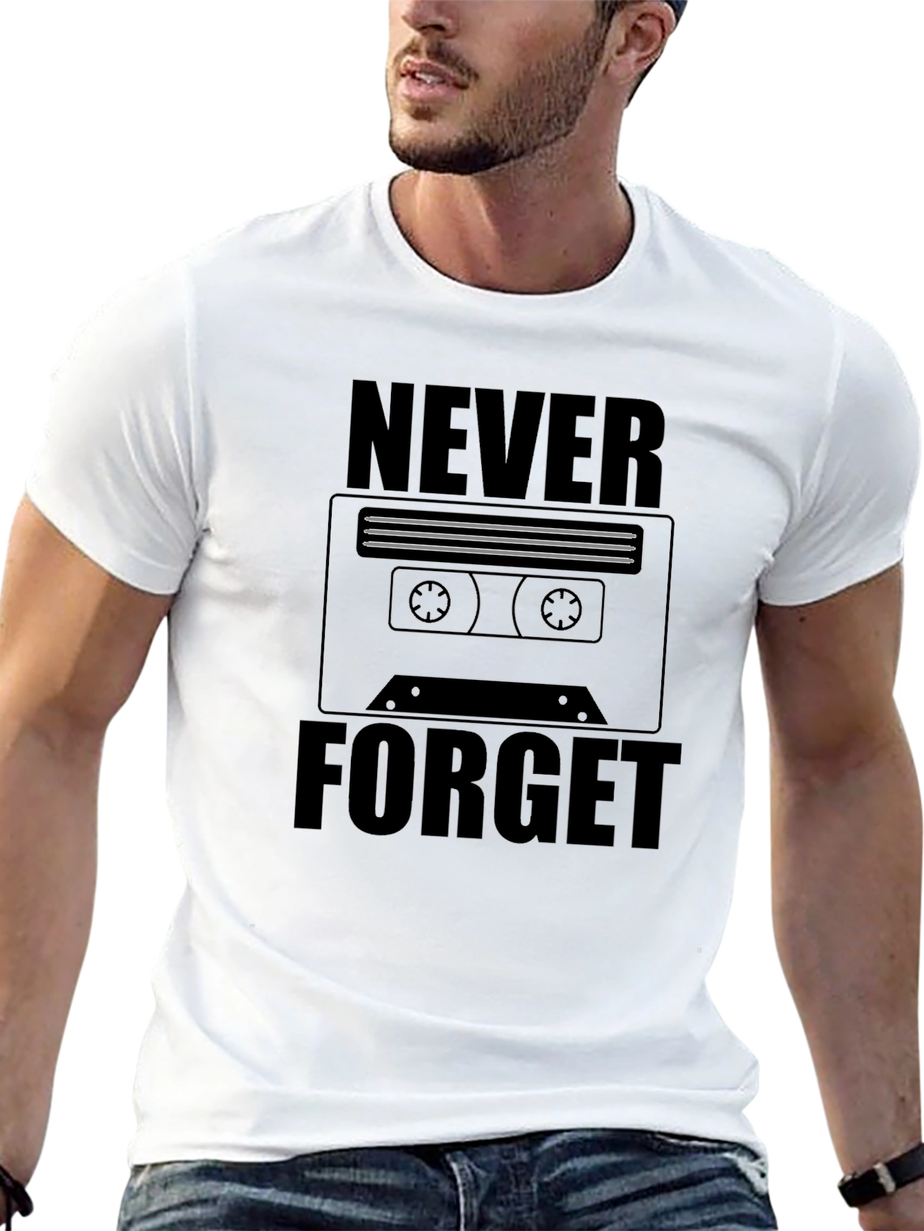 Black Retro Cassette Tape T-Shirt - Never Forget view 13