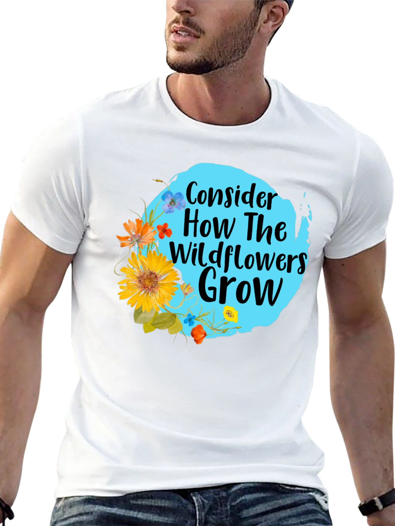 Black Wildflower Graphic Tee - Consider How They Grow view 13