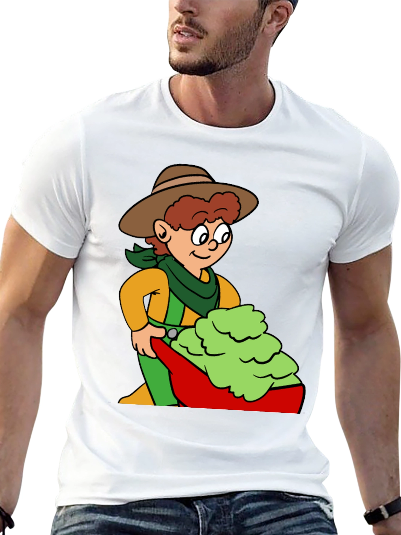 Black Cartoon Cowboy Avocado T-Shirt view 13