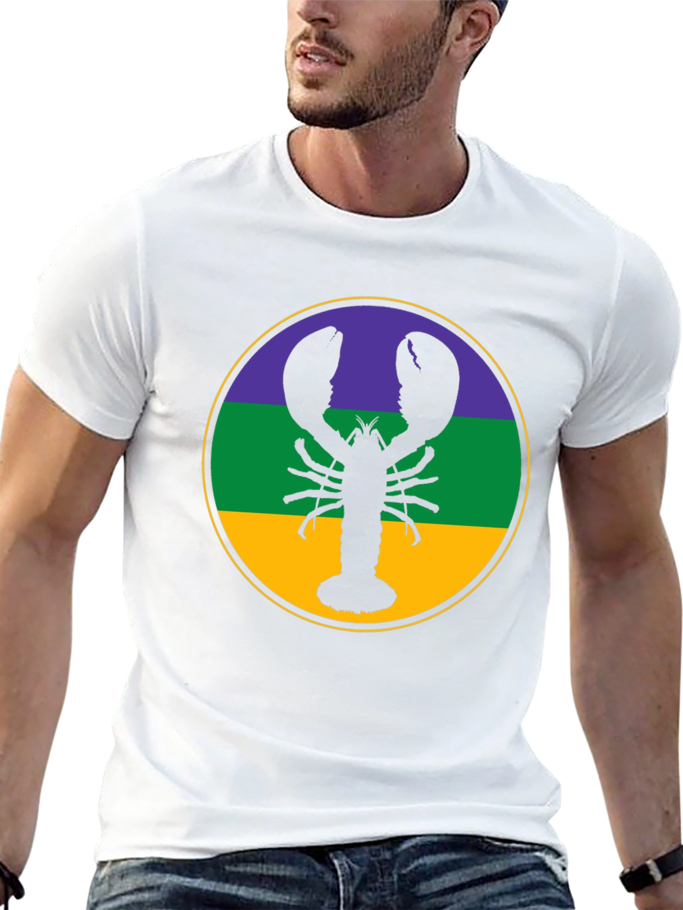 Lobster Mardi Gras T-Shirt - Round Circle - 13
