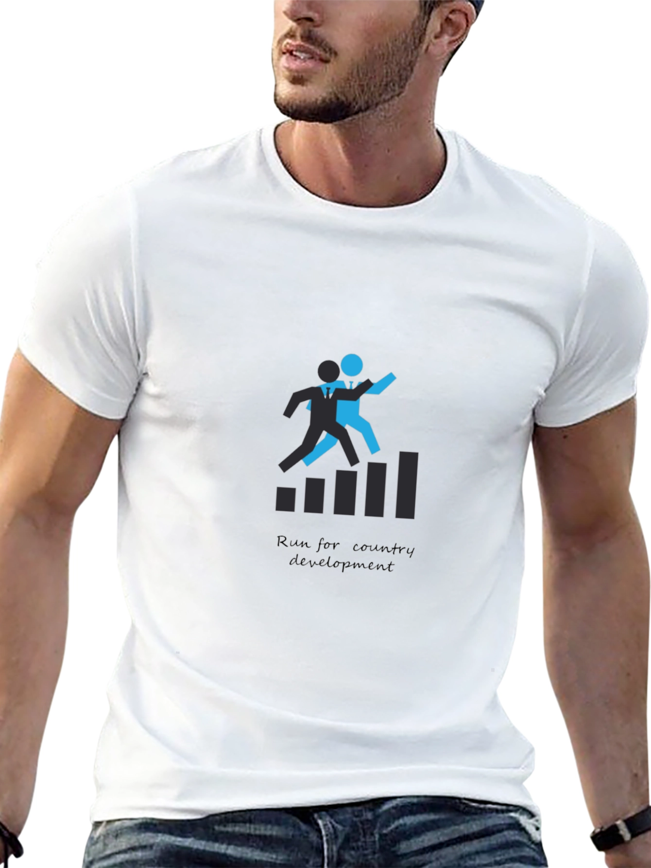 Black Run For Country Development Graphic T-Shirt view 13