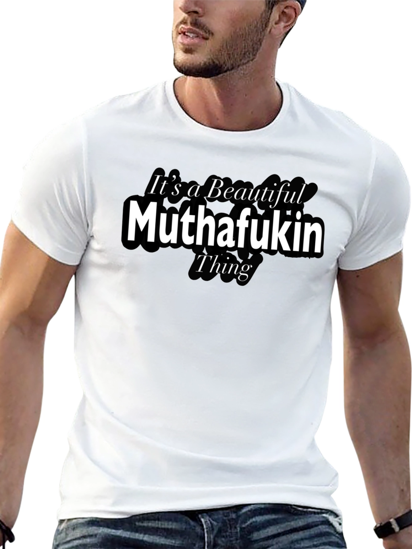 Black Beautiful Muthafukin Thing Graphic T-Shirt view 13