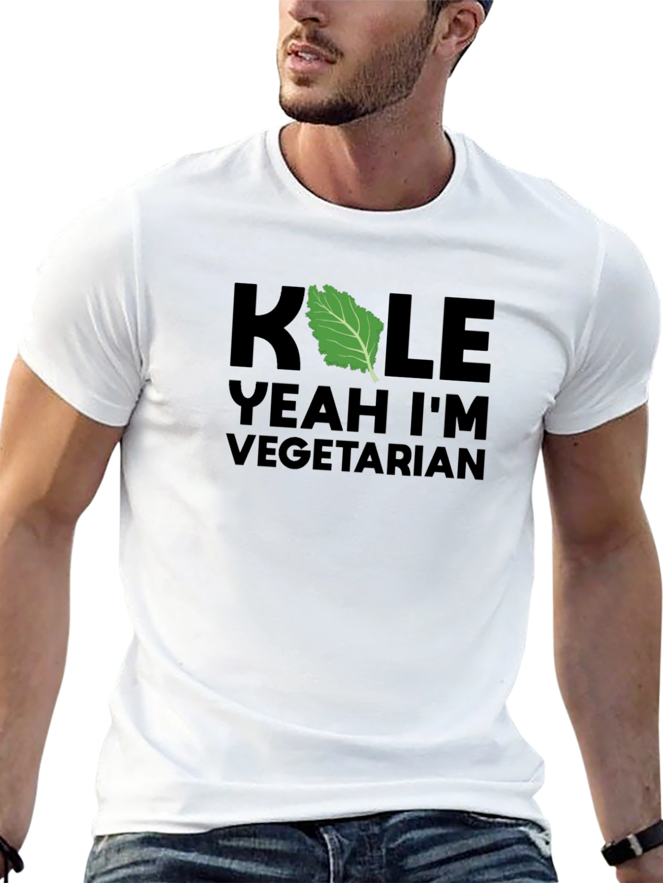 Black Kale Yeah I'm Vegetarian T-Shirt view 13