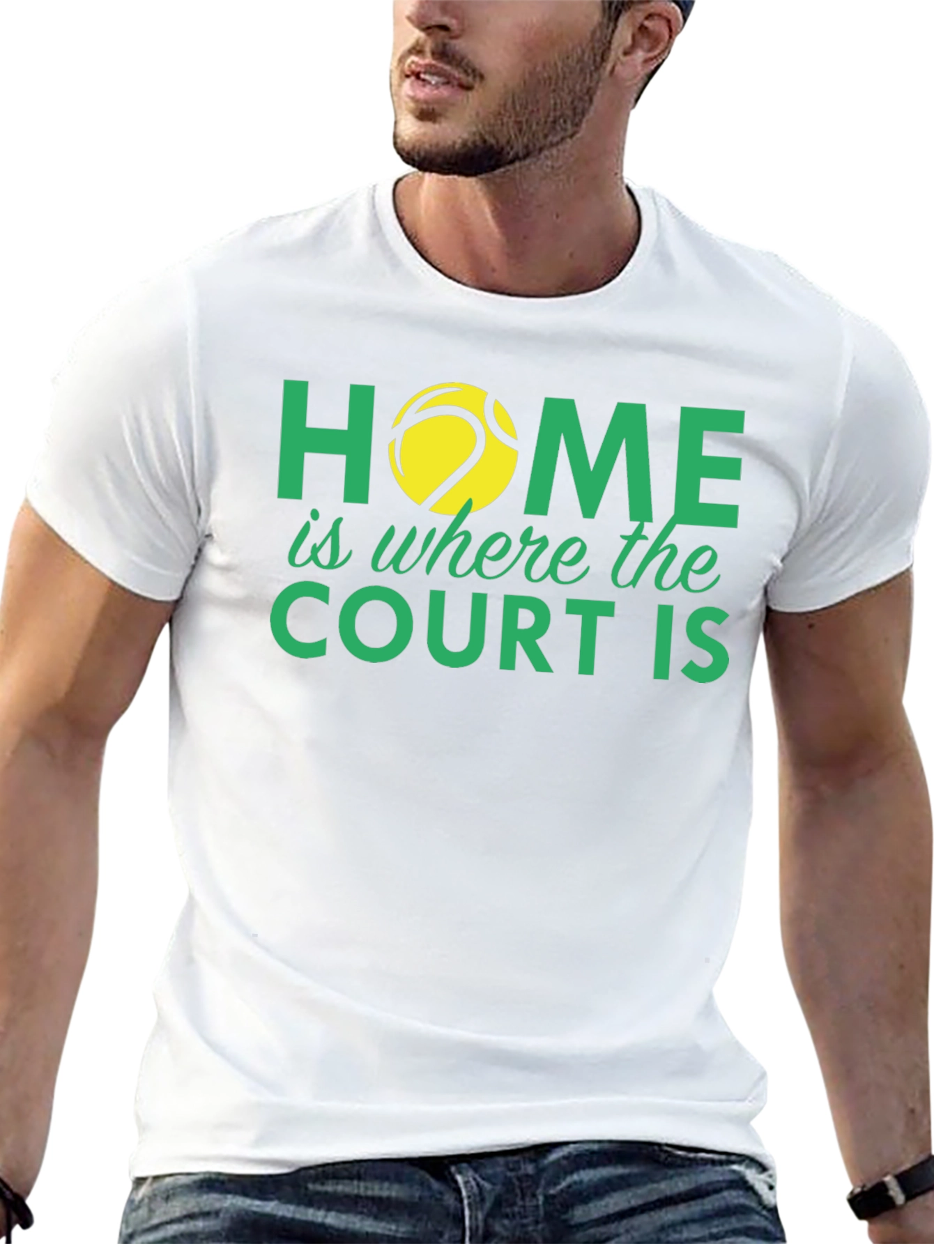 Black Tennis Lover T-Shirt: Home is Where the Court Is view 13