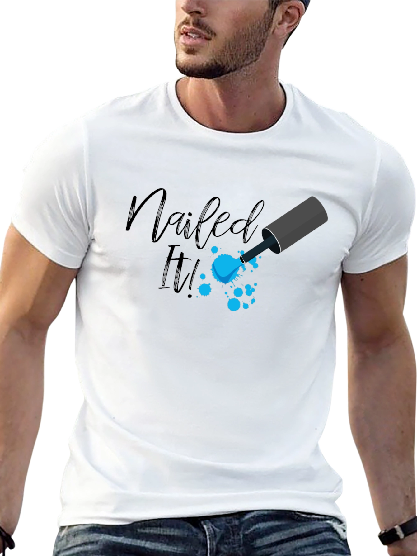 Black Nailed It! Graphic Print Tee - Trendy Design view 13