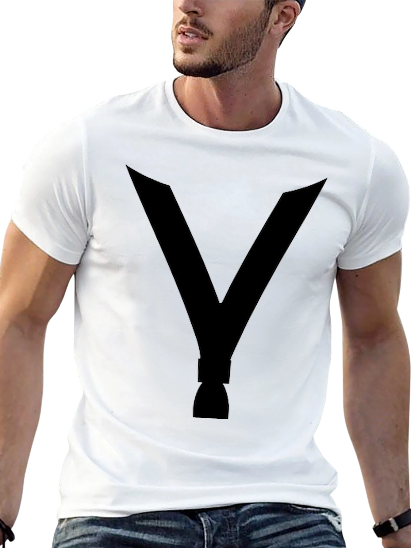 Black V Rocket Graphic Tee - Black Cotton T-Shirt view 13