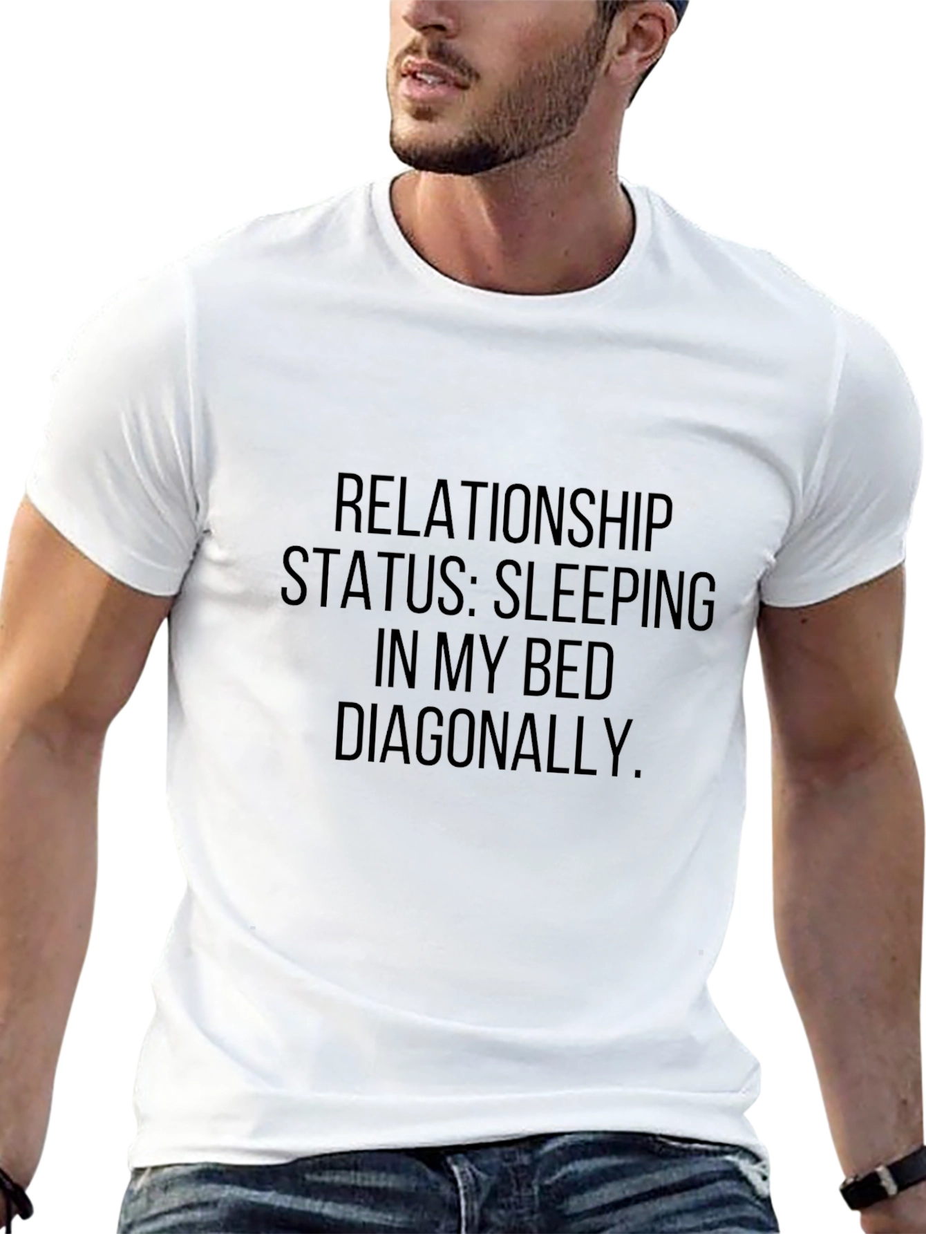 Black Relationship Status Sleeping in My Bed T-Shirt view 13