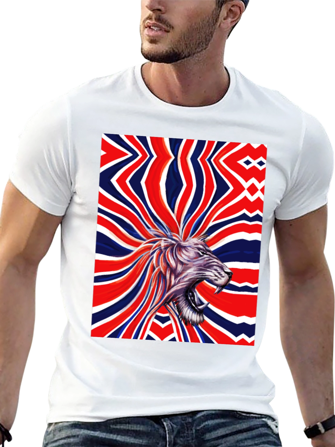 Black Lion Union Jack Graphic Tee view 13