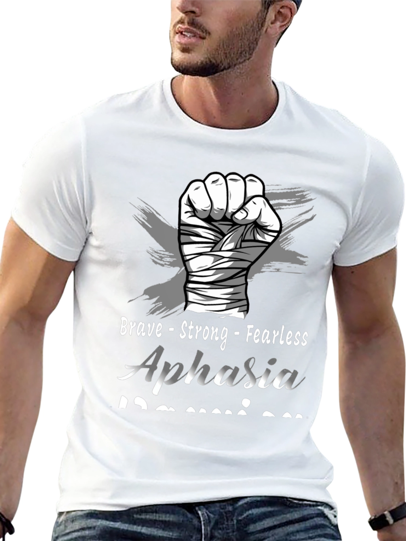 Black Brave Aphasia Awareness T-Shirt view 13