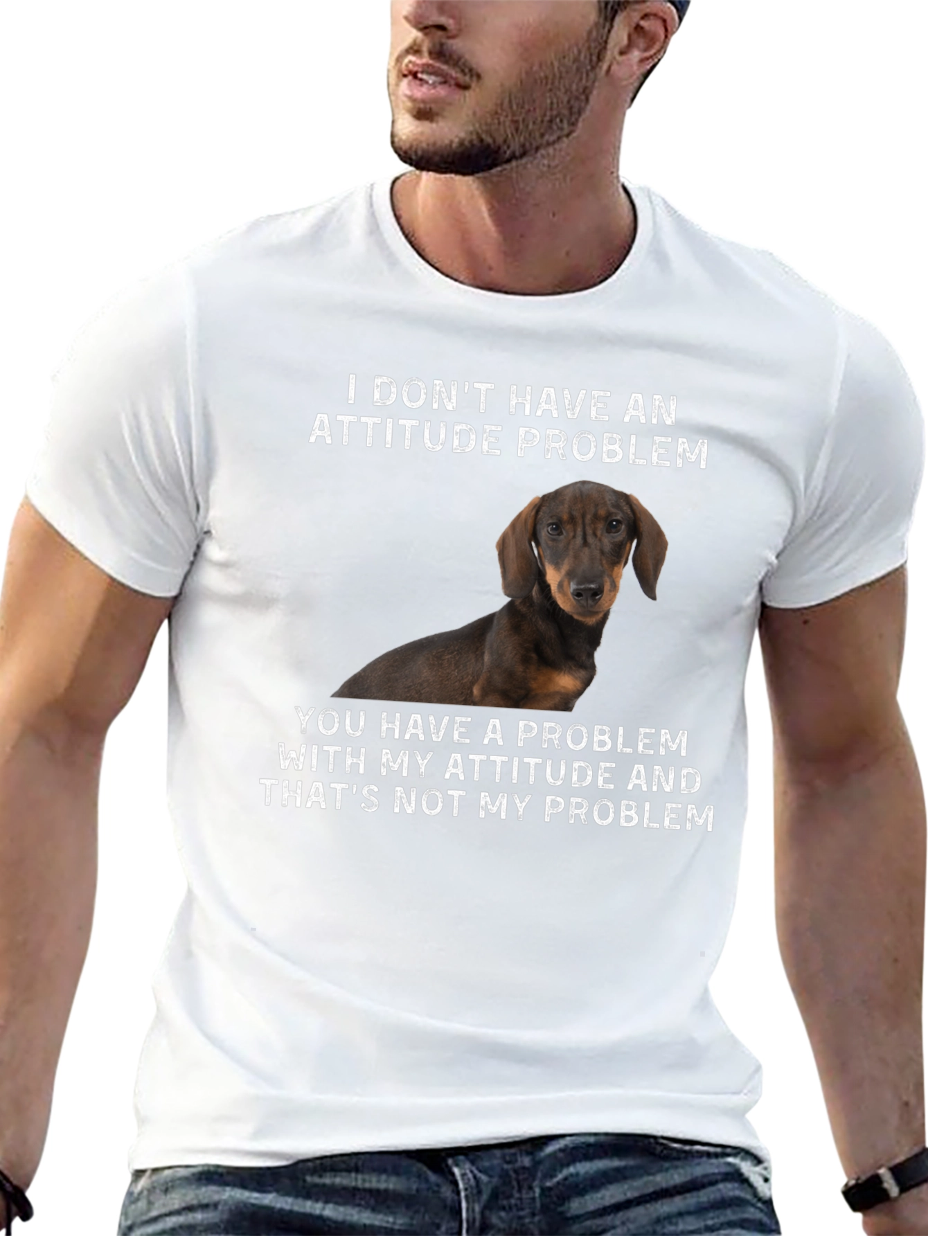 Black Funny Dachshund Attitude T-Shirt view 13