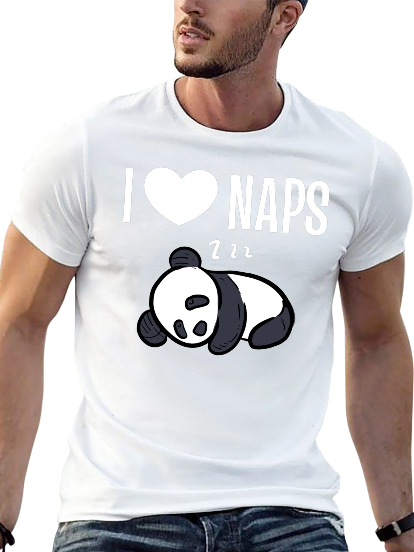 Black I Heart Naps Panda Black T-Shirt view 13