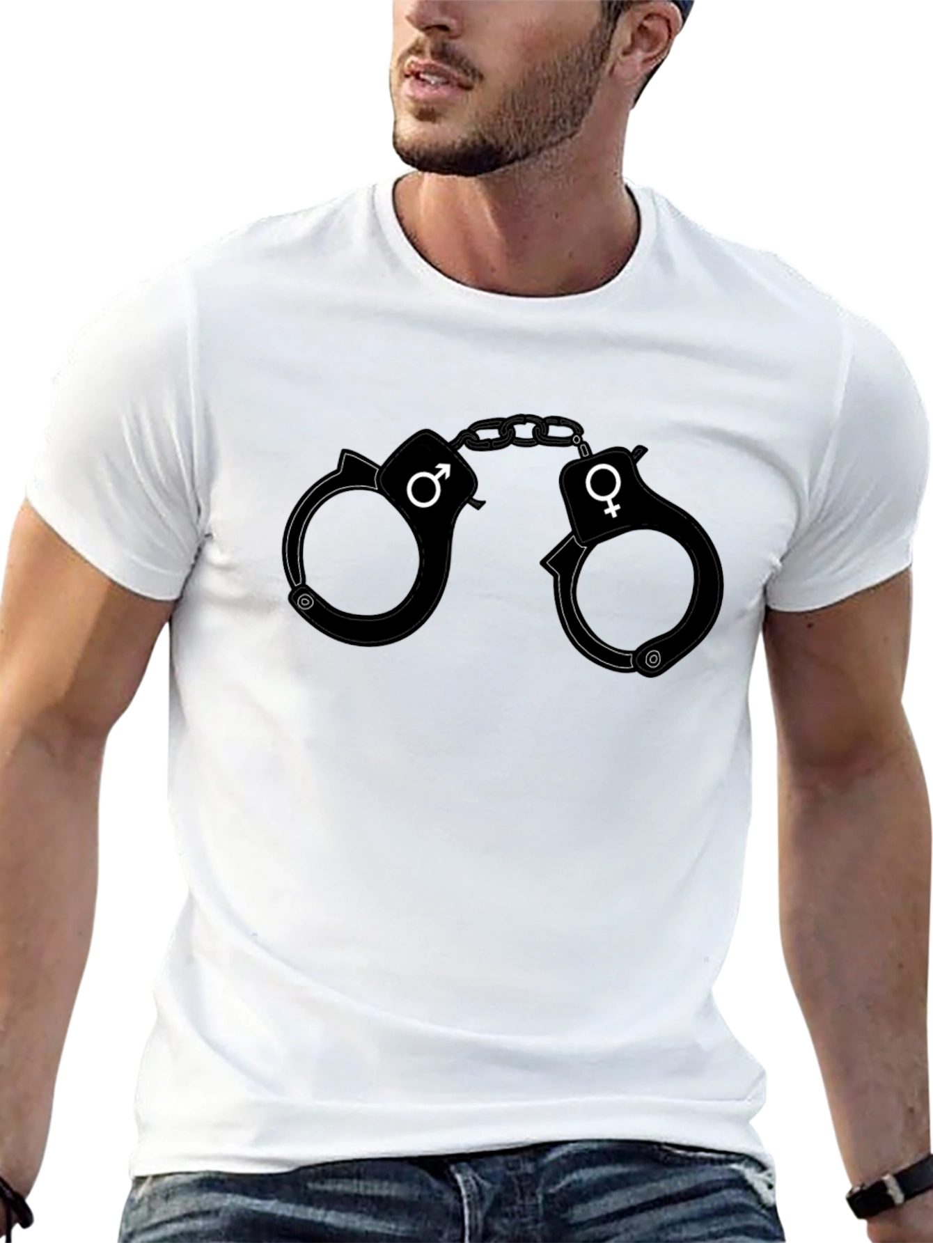 Black Handcuffs T-Shirt - Gender Symbol Design view 13