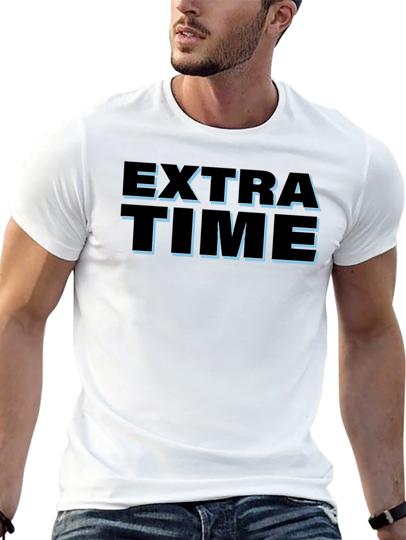 Black Extra Time Graphic T-Shirt - Black Casual Tee view 13