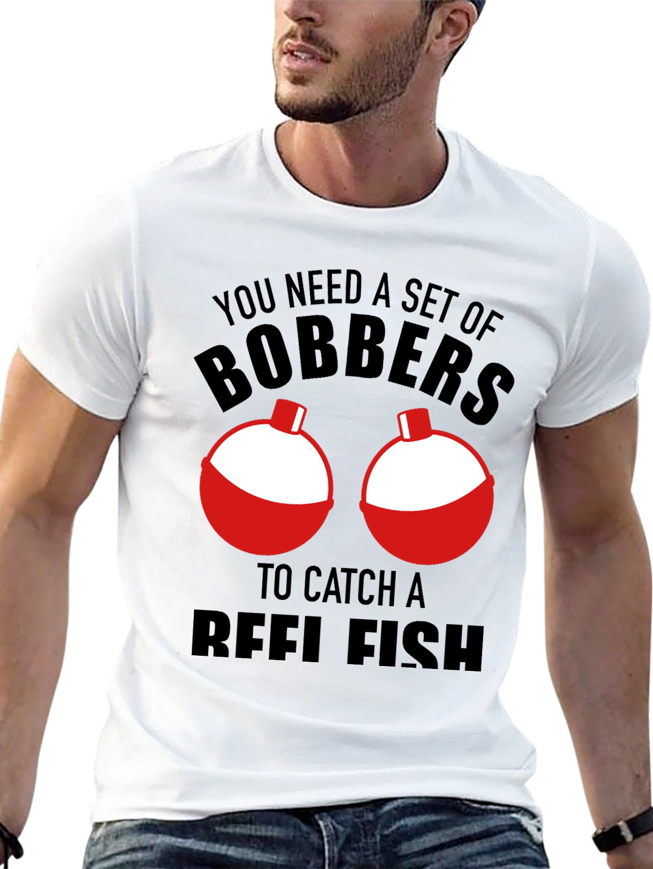 Black Funny Fishing Bobbers T-Shirt - Catch Reelfish view 13