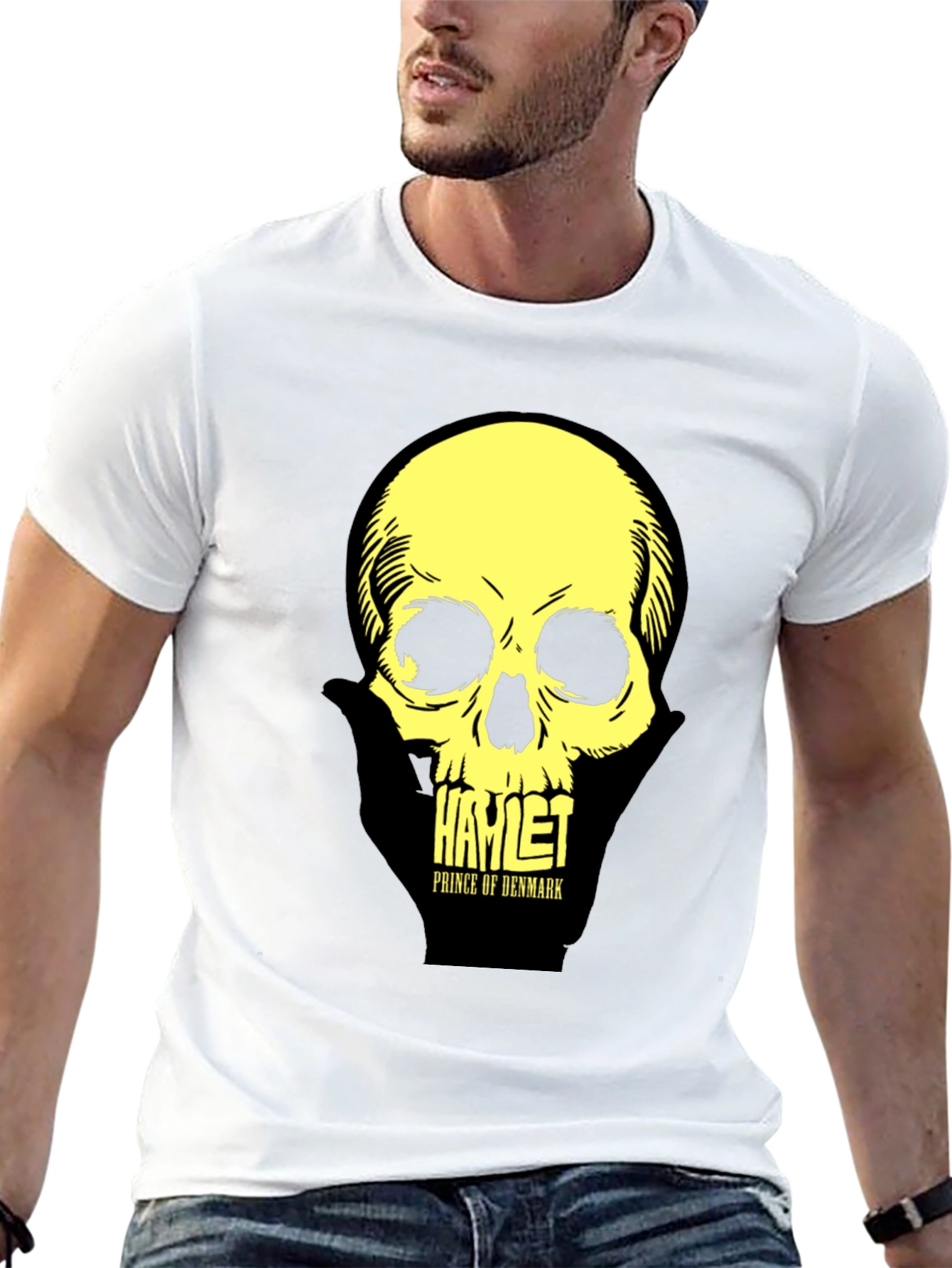Black Hamlet Skull T-Shirt: Prince of Denmark Graphic Tee view 13