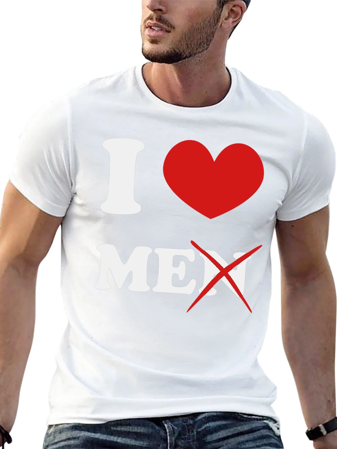 Black I Heart No Men Graphic T-Shirt view 13