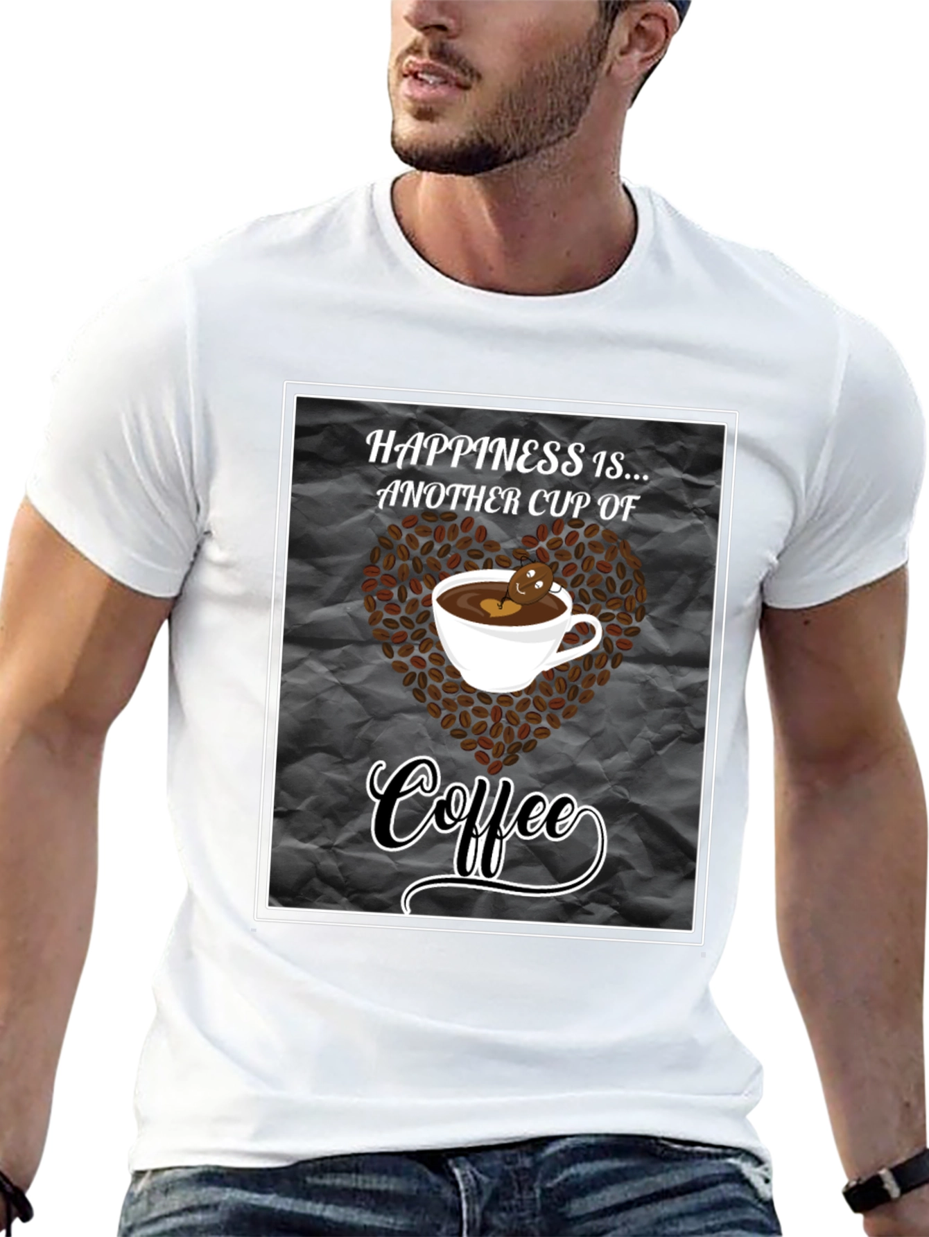 Black Happiness is Coffee Black T-Shirt view 13