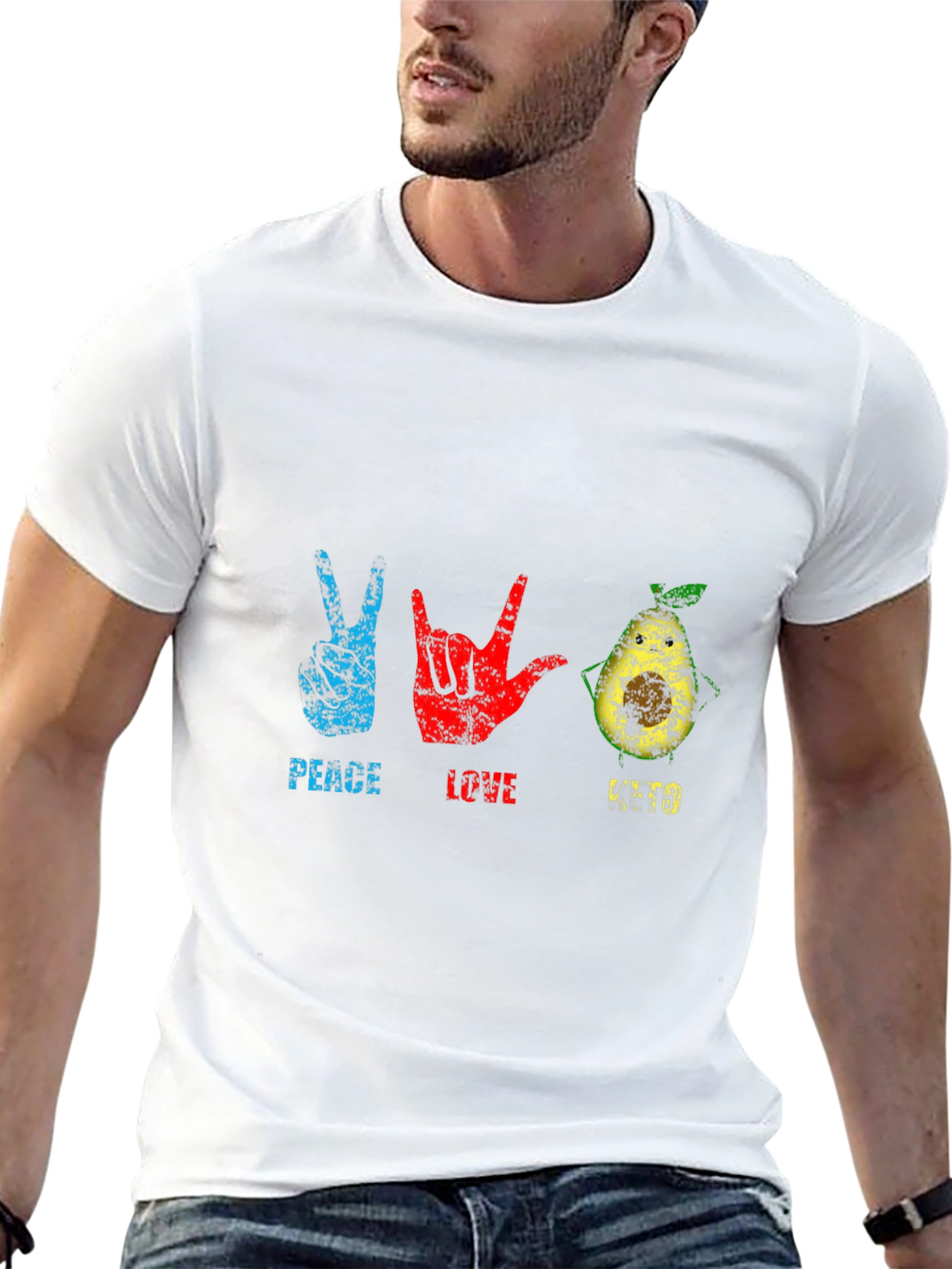 Black Peace Love Guac T-Shirt view 13