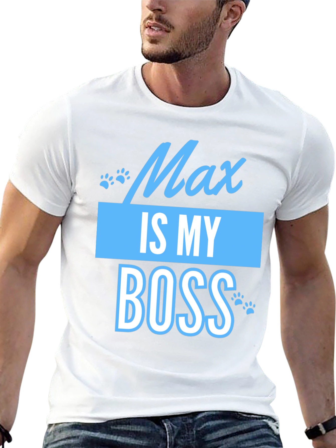 Black Max Is My Boss Funny Pet T-Shirt view 13