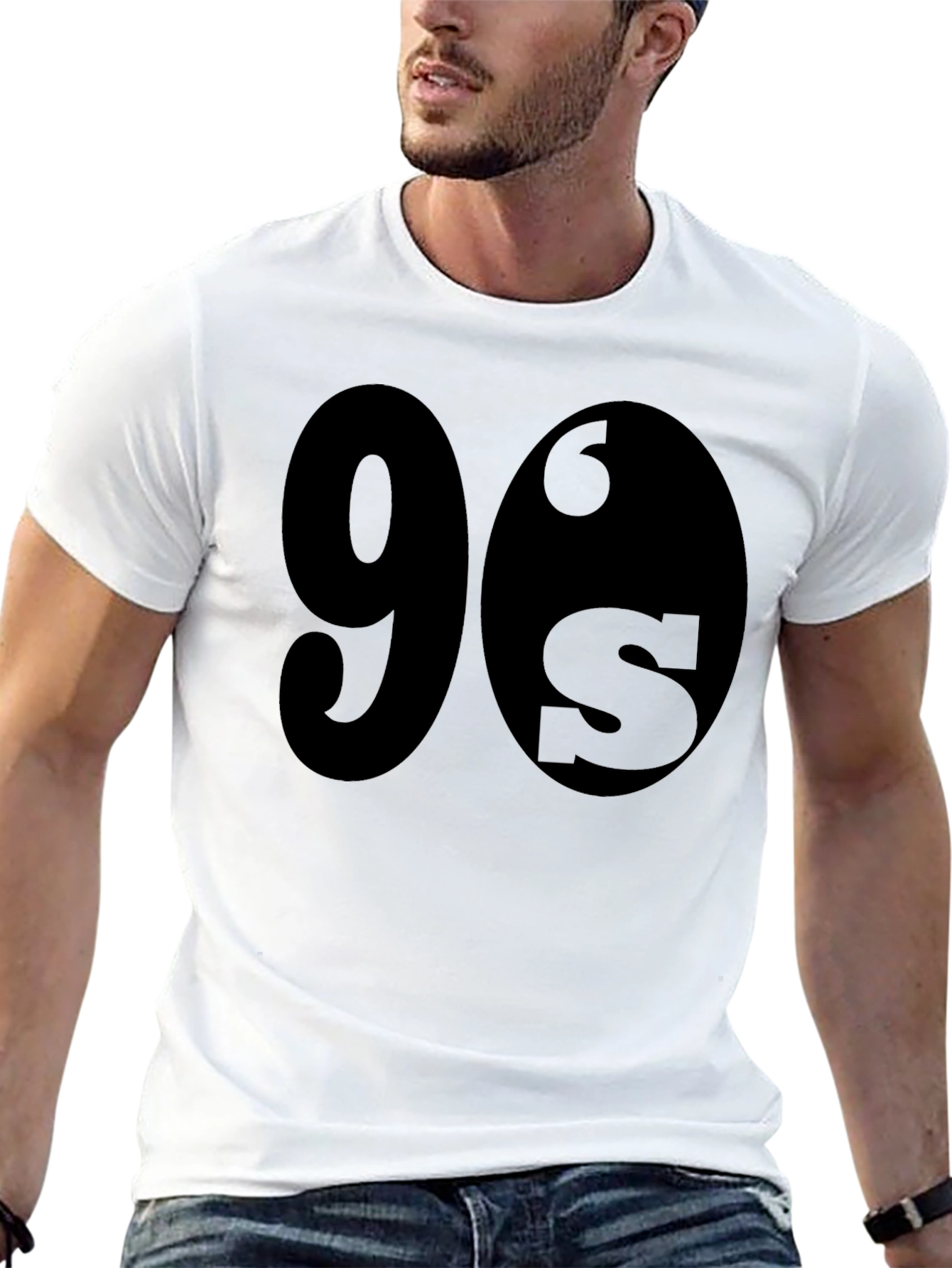 Black 90's Style Black Crewneck T-Shirt view 13