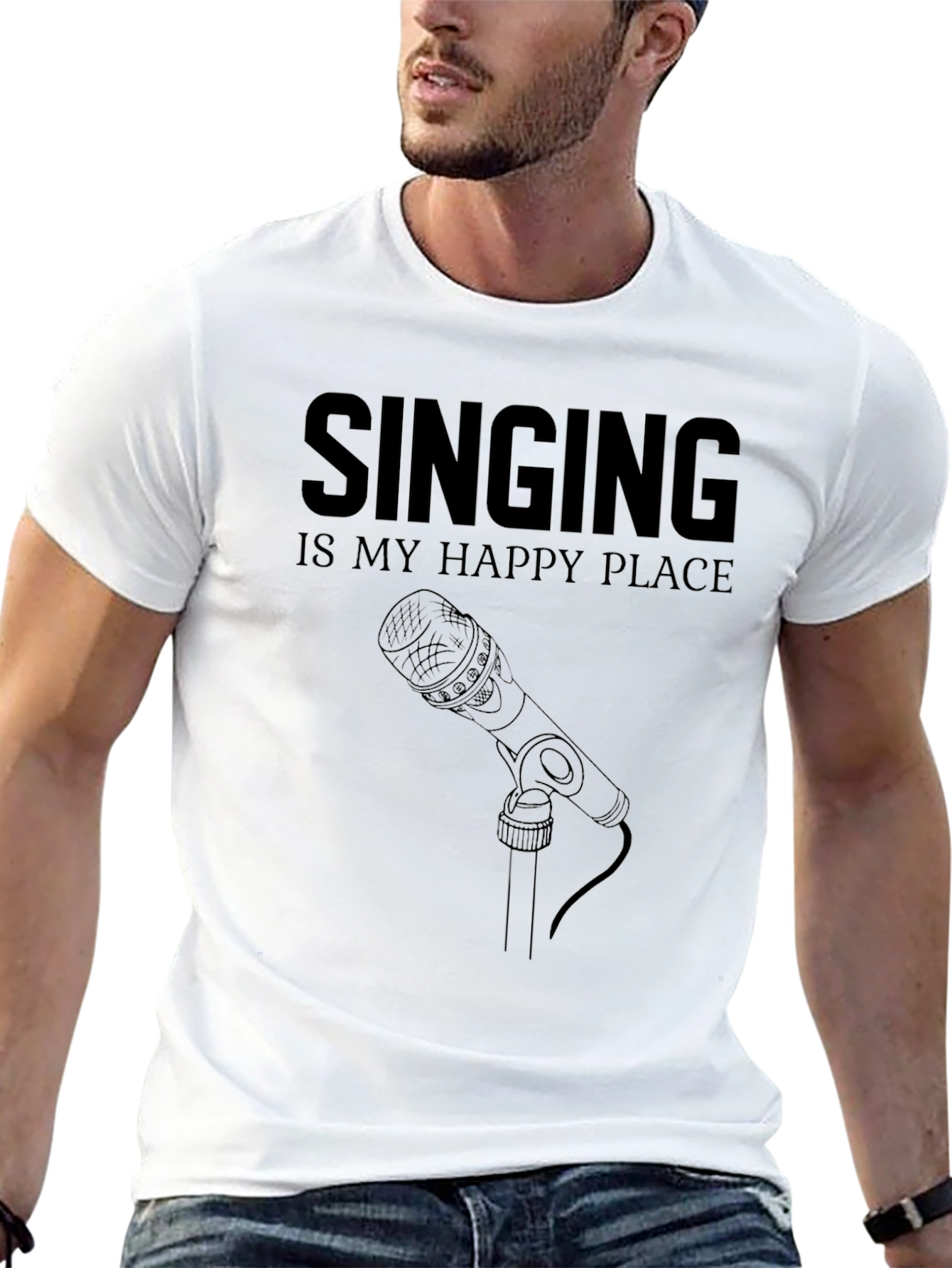 Black Singing is My Happy Place Graphic T-Shirt view 13