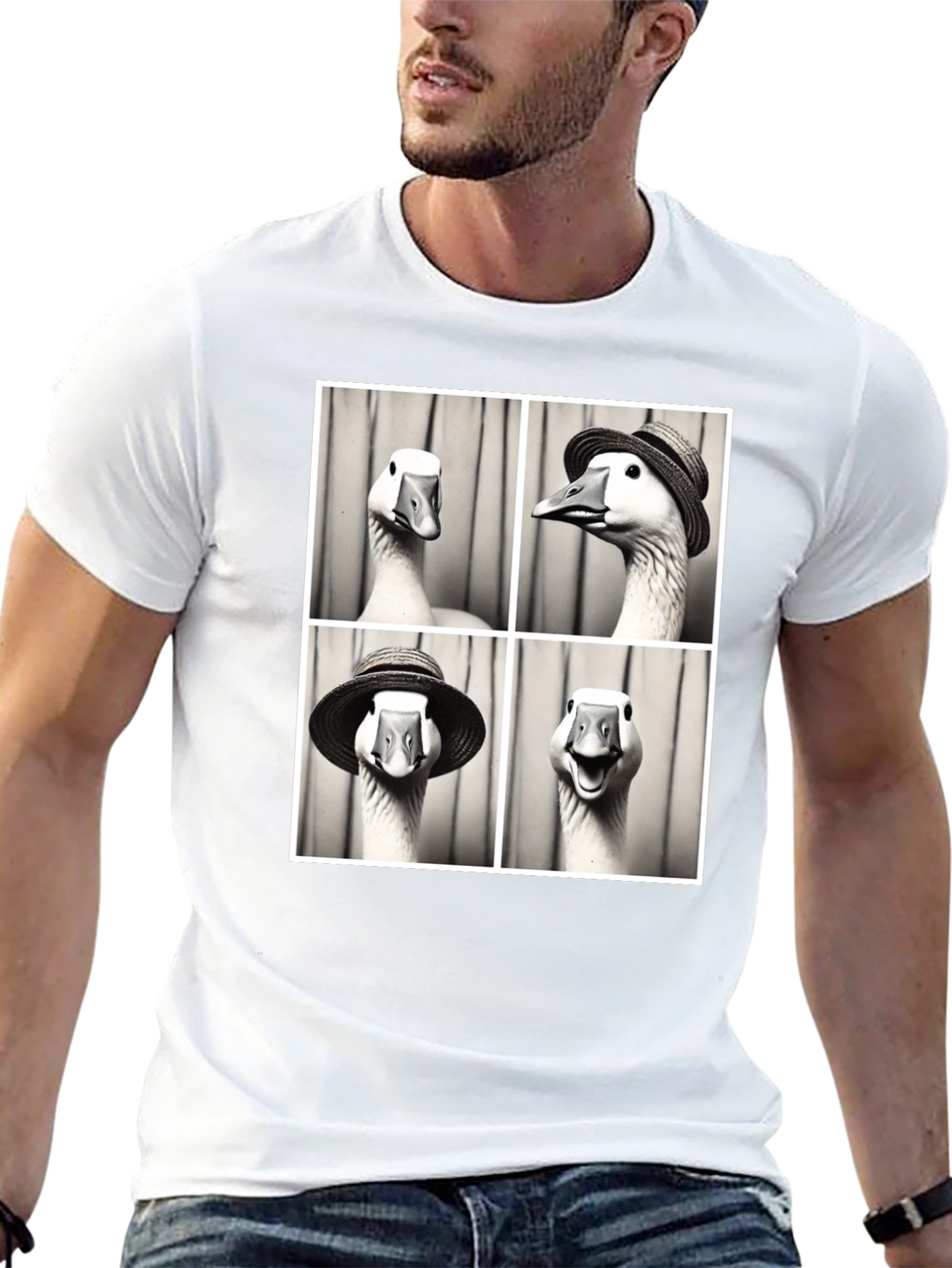 Goose Photo Booth Black T-Shirt - 13