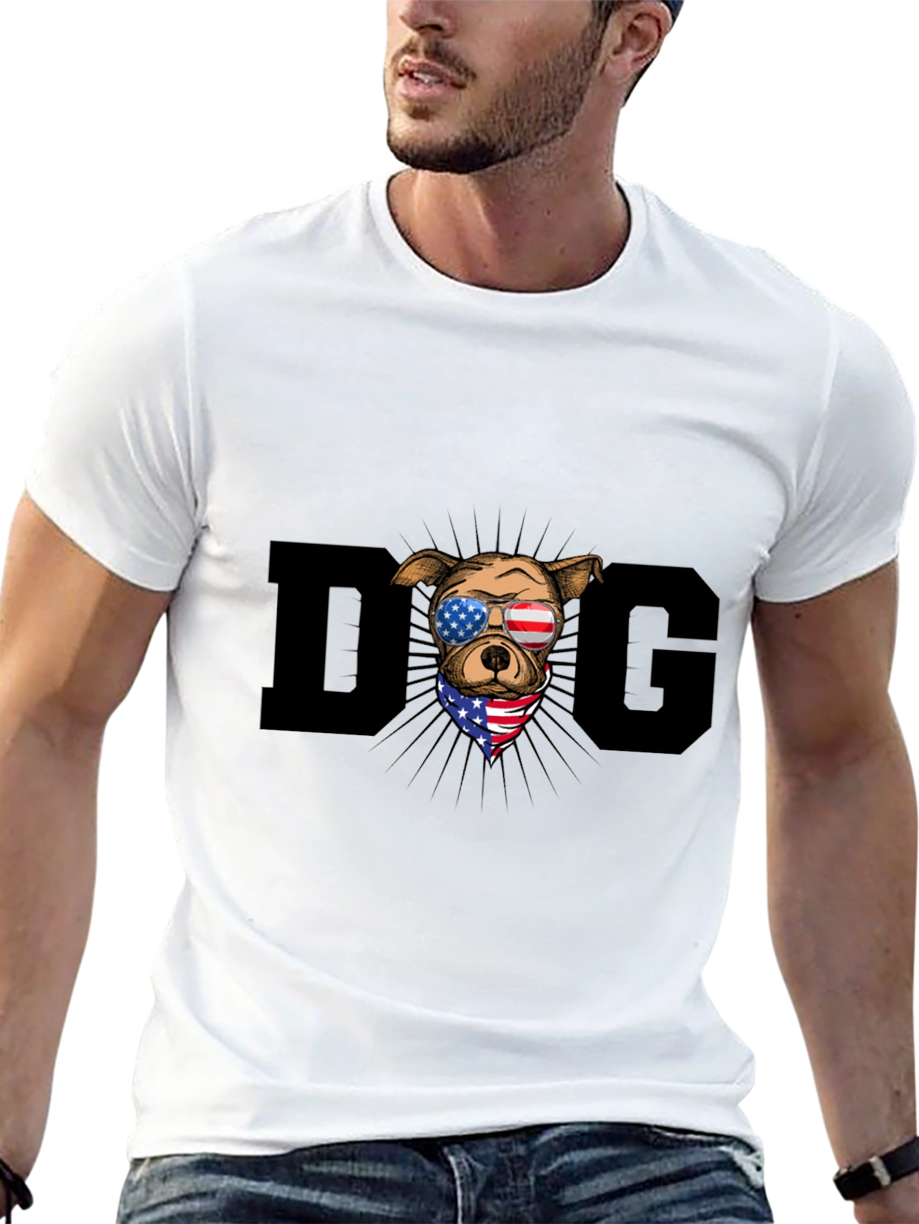 Black Patriotic Dog T-Shirt view 13