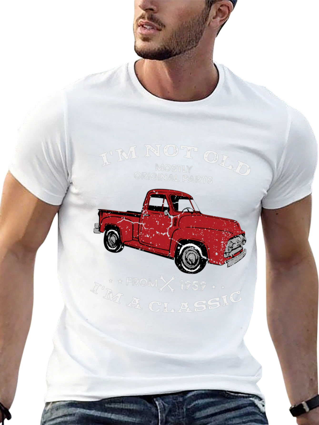 Black I'm Not Old Classic Truck Graphic Tee view 13