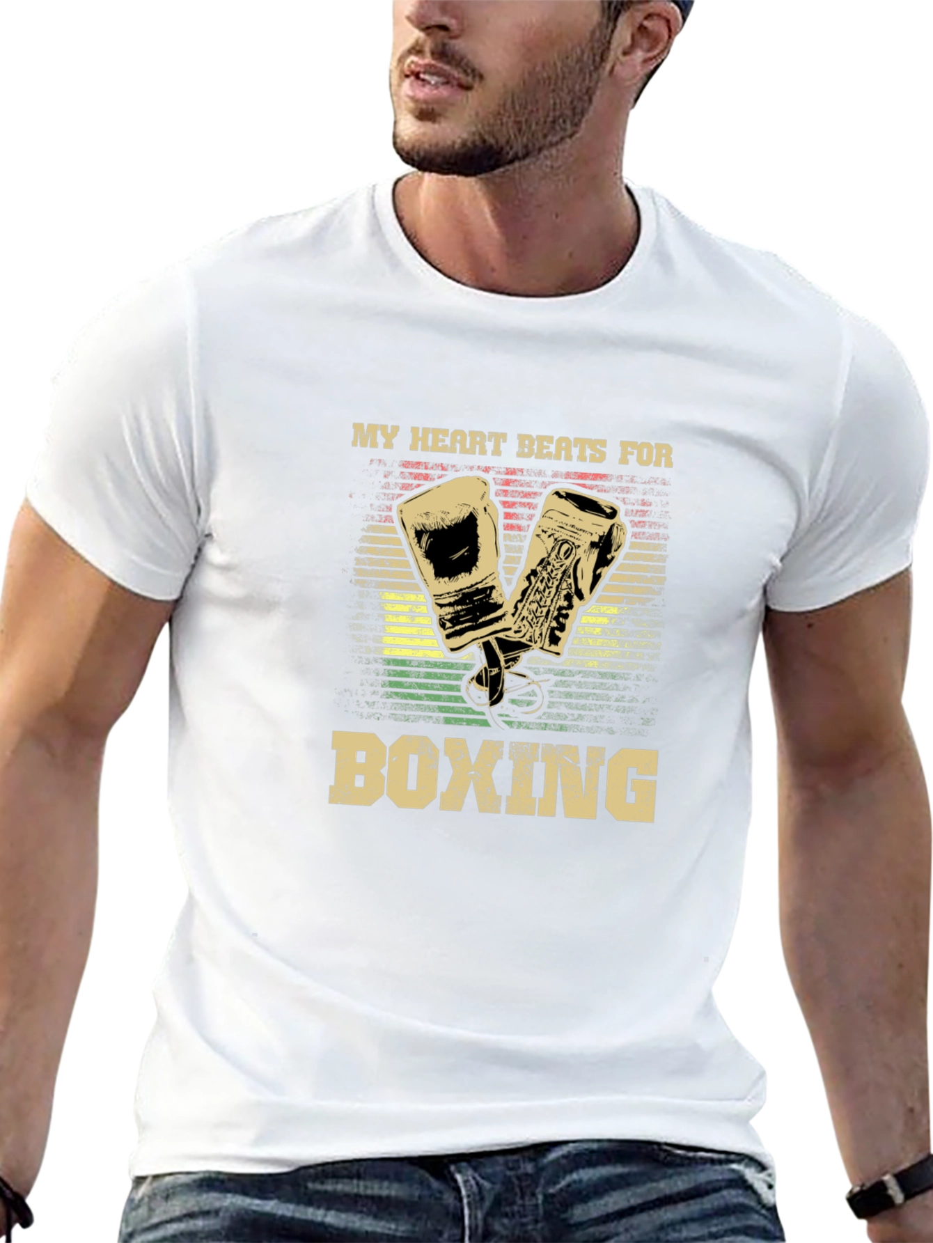 Black My Heart Beats For Boxing Graphic Tee view 13