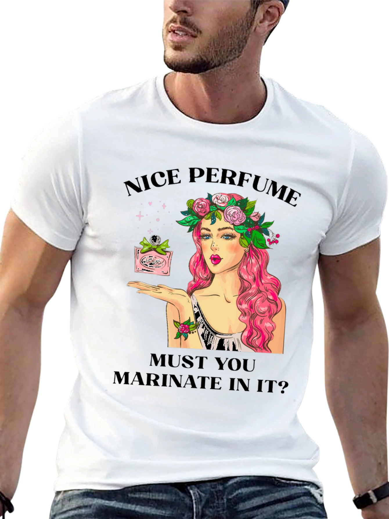 Black Nice Perfume Funny Graphic T-Shirt view 13