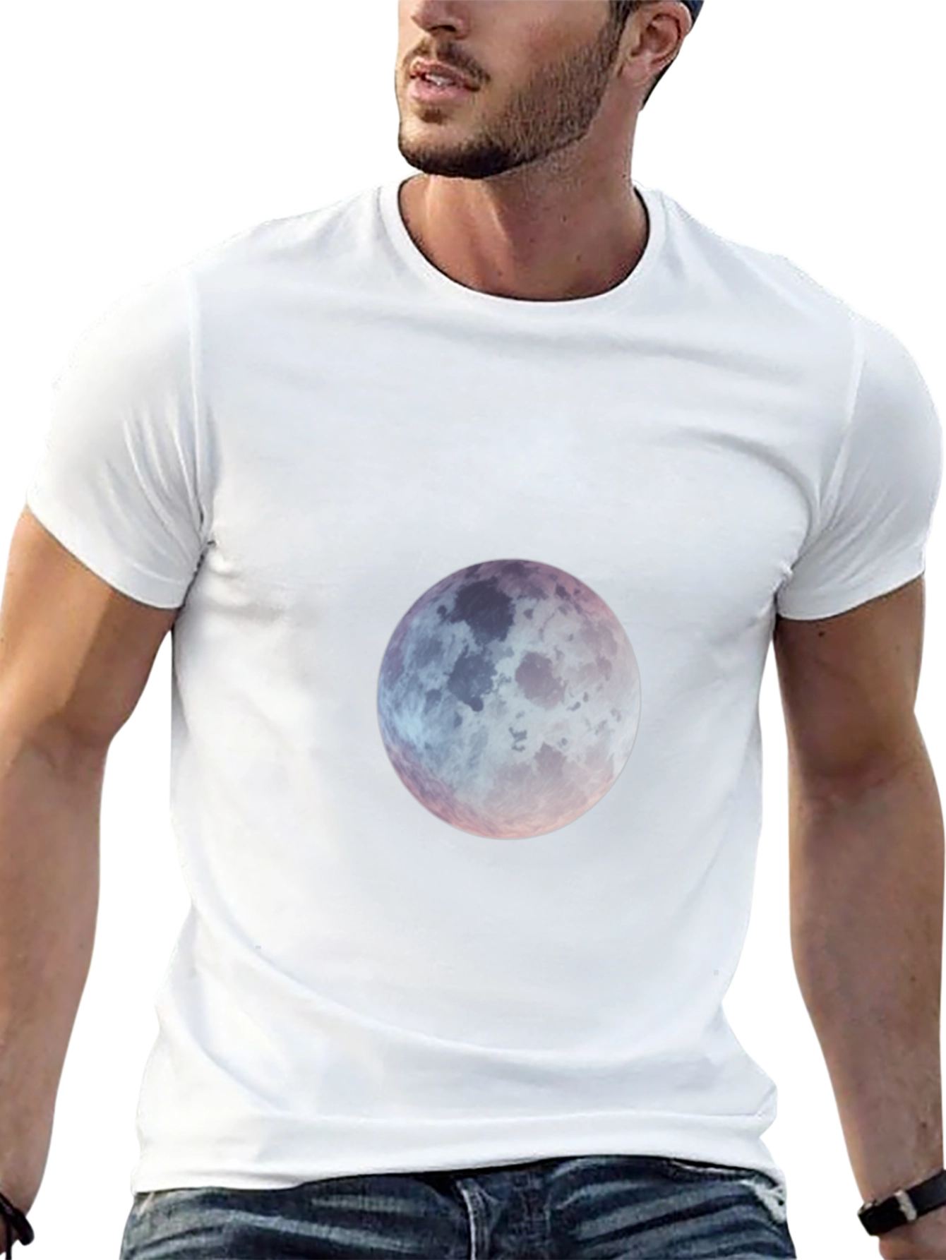 Black Lunar Graphic Tee - Black Cotton T-Shirt view 13