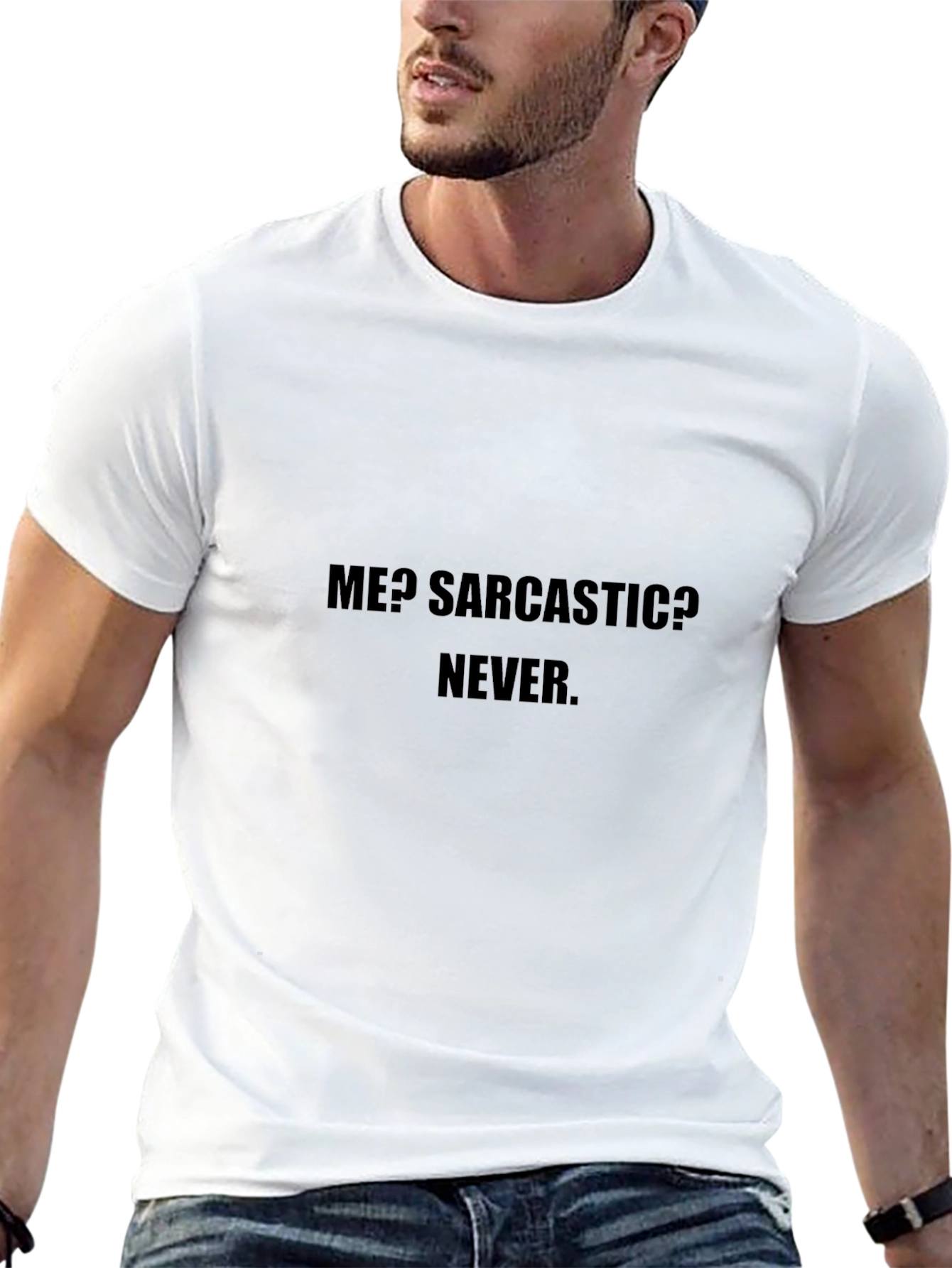 Black Sarcastic Never Black Cotton T-Shirt view 13