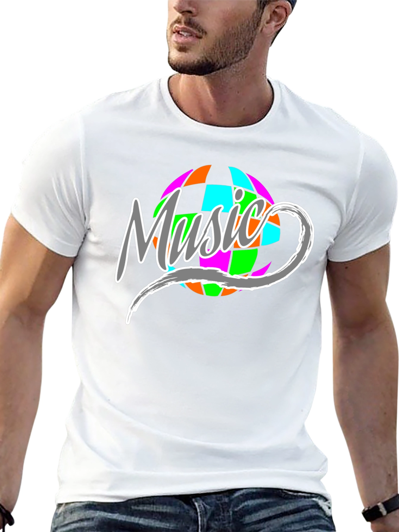 Black Music Disco Ball Graphic T-Shirt view 13