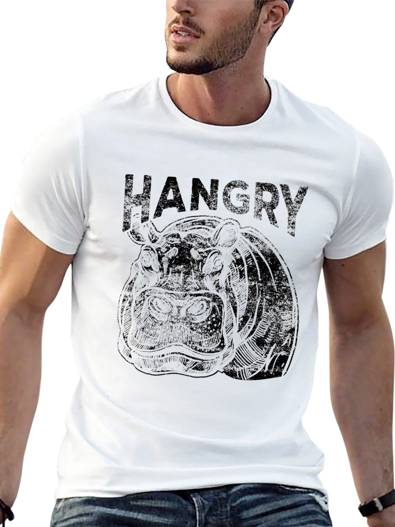 Black Hangry Graphic Tee - Black Cotton Blend view 13