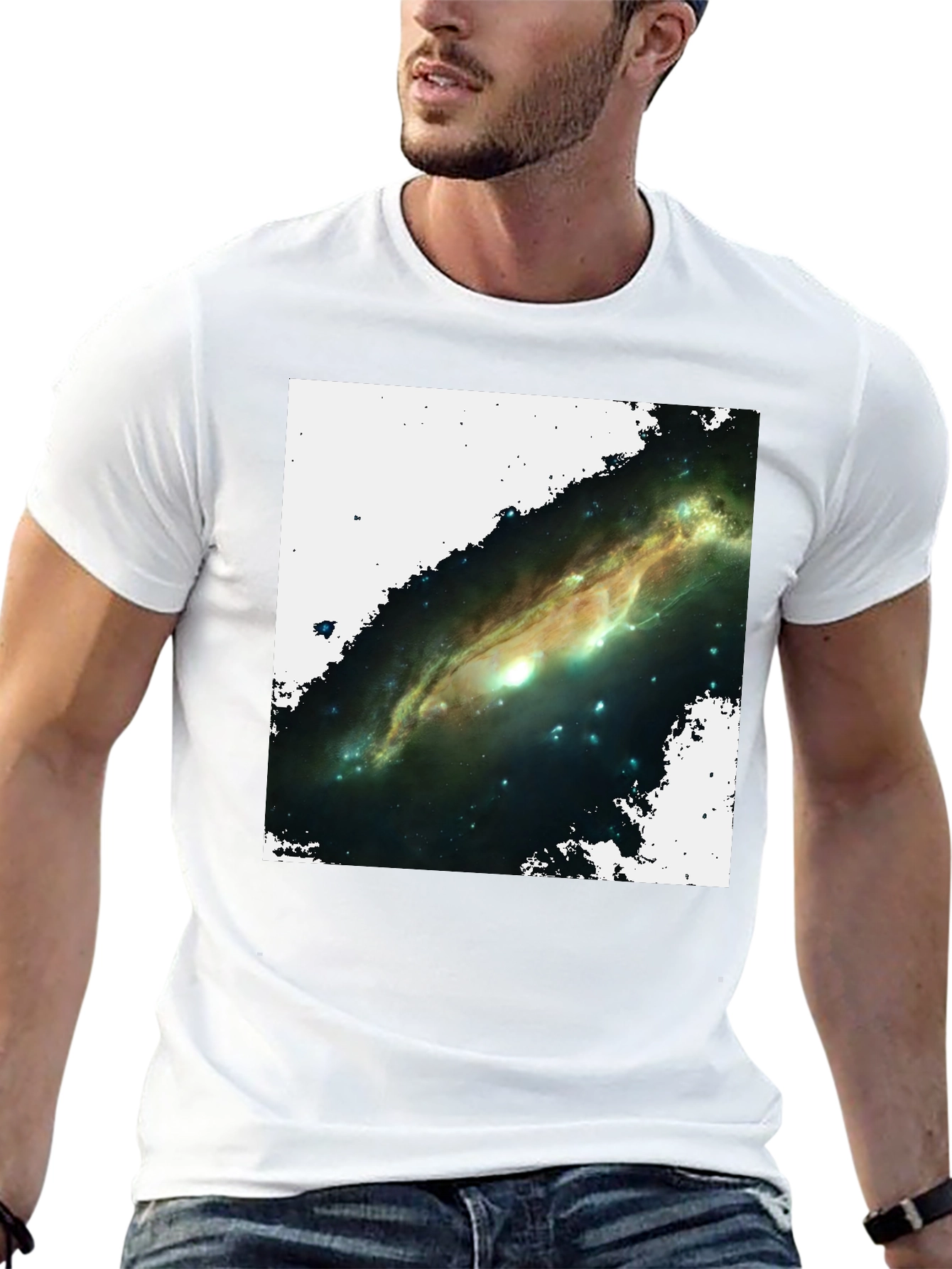 Black Galaxy Graphic T-Shirt - Black Cotton Blend view 13