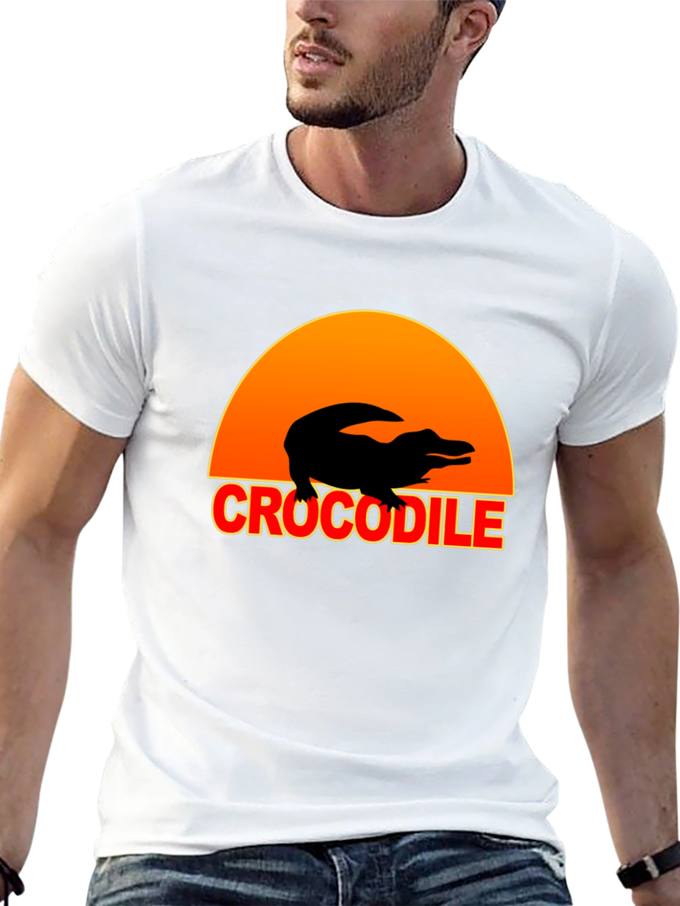 Black Crocodile Sunset Graphic Tee - Black view 13