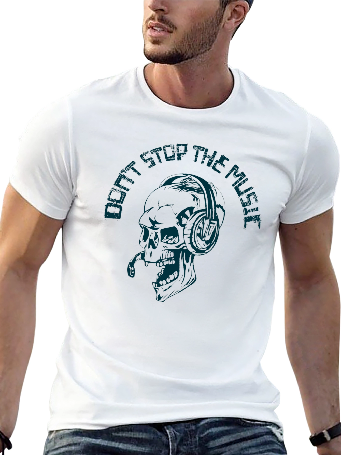 Black Don't Stop the Music Graphic T-Shirt view 13