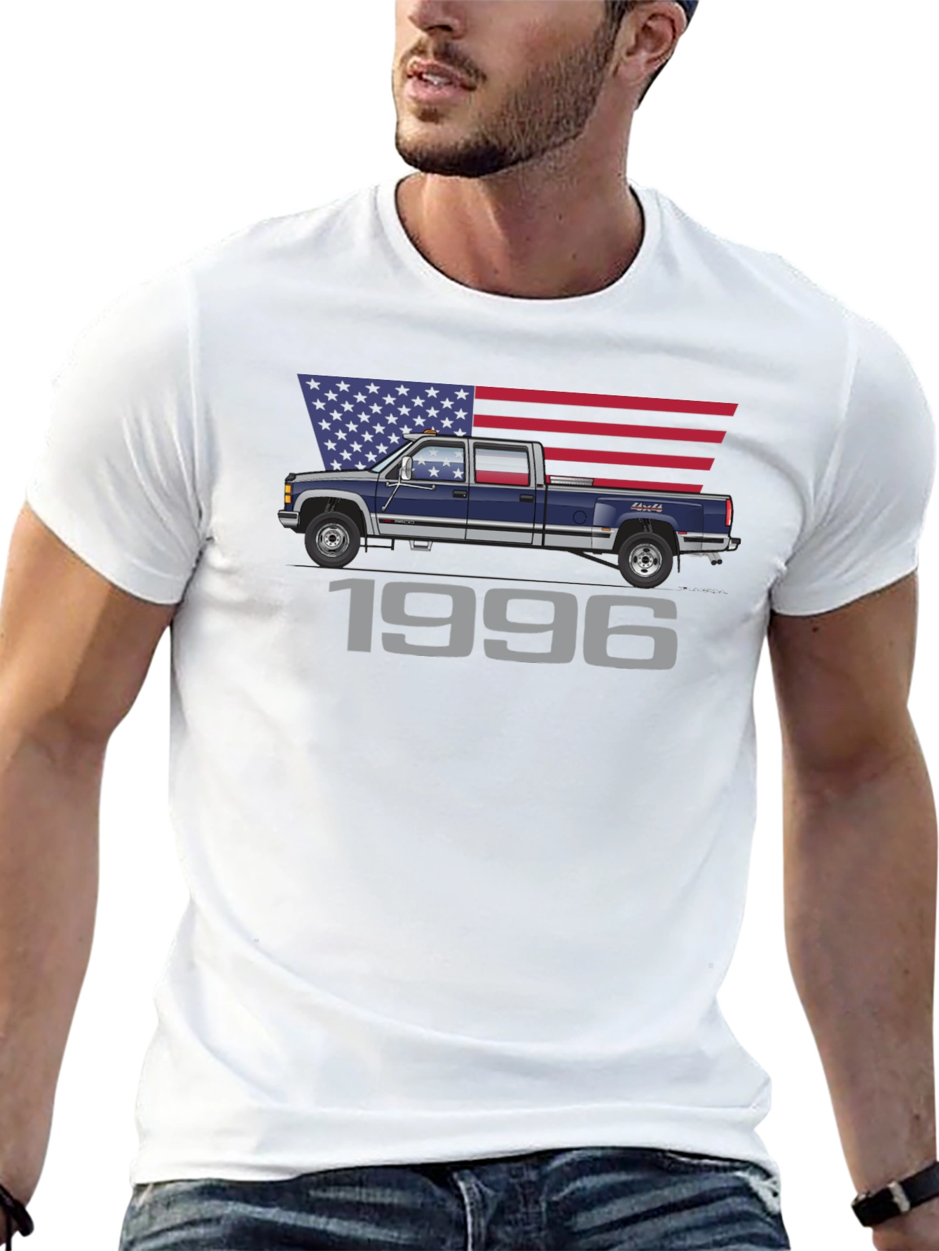 Black 1996 American Truck Graphic T-Shirt view 13