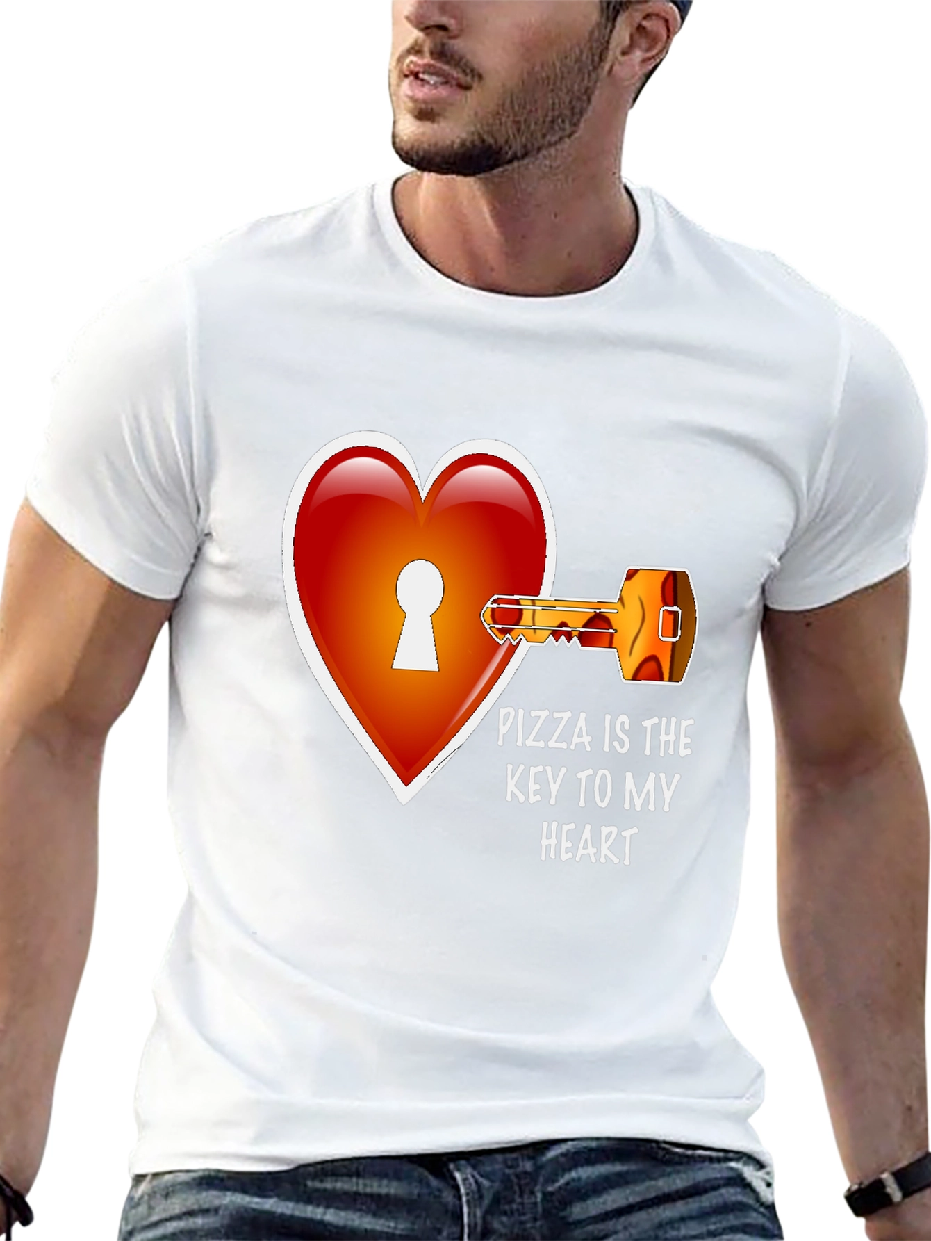 Black Pizza Key to My Heart Graphic Tee view 13