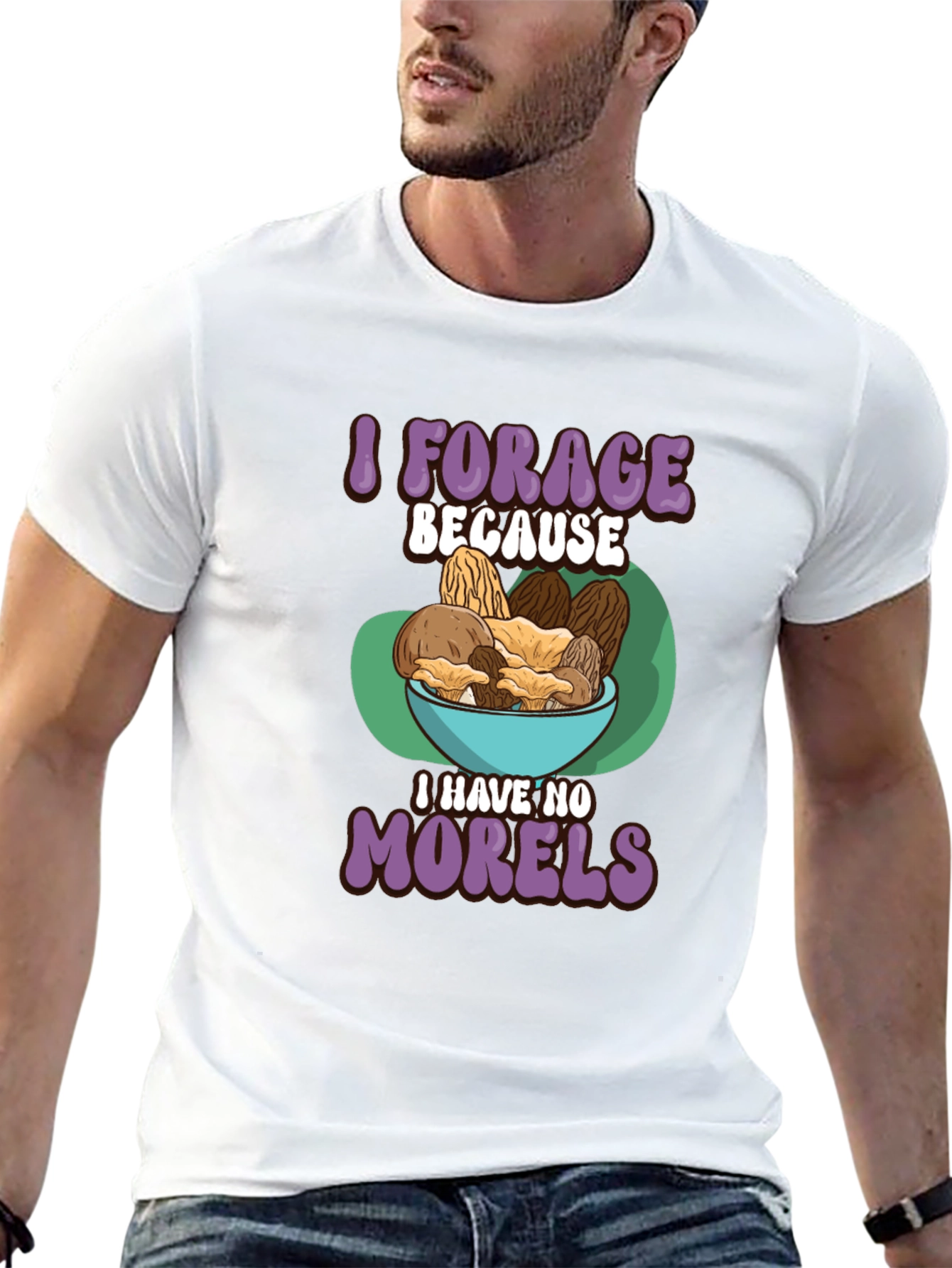 Black Mushroom Forager T-Shirt - 'I Have No Morels' view 13
