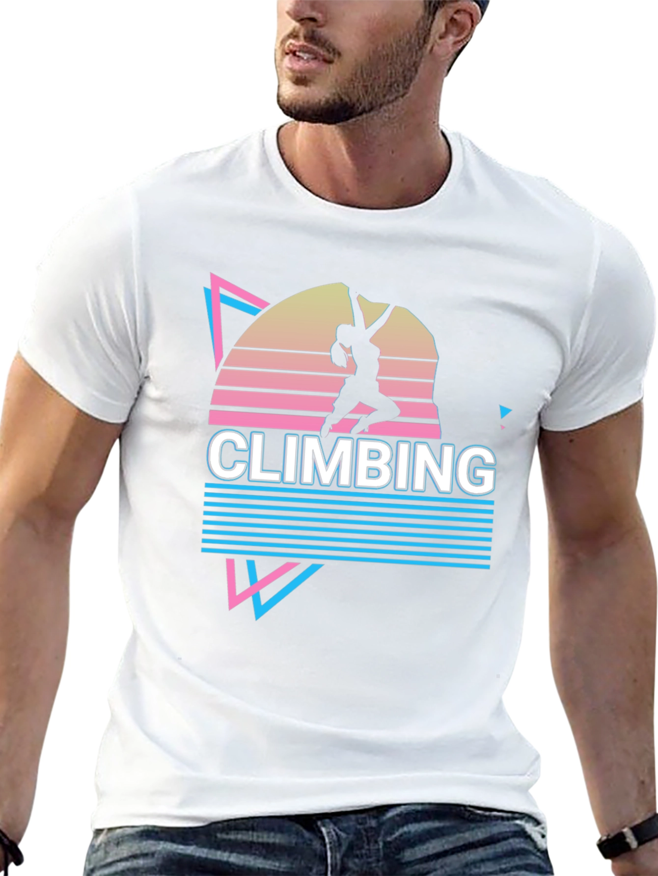Black Retro Climbing T-Shirt - Black view 13