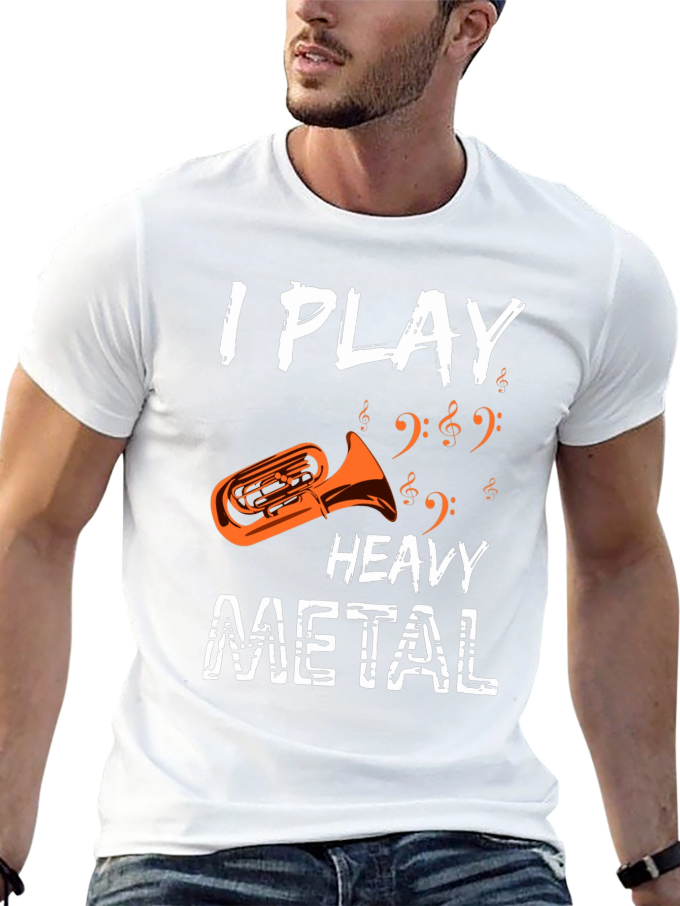 Black I Play Heavy Metal Tuba Funny Music Shirt view 13
