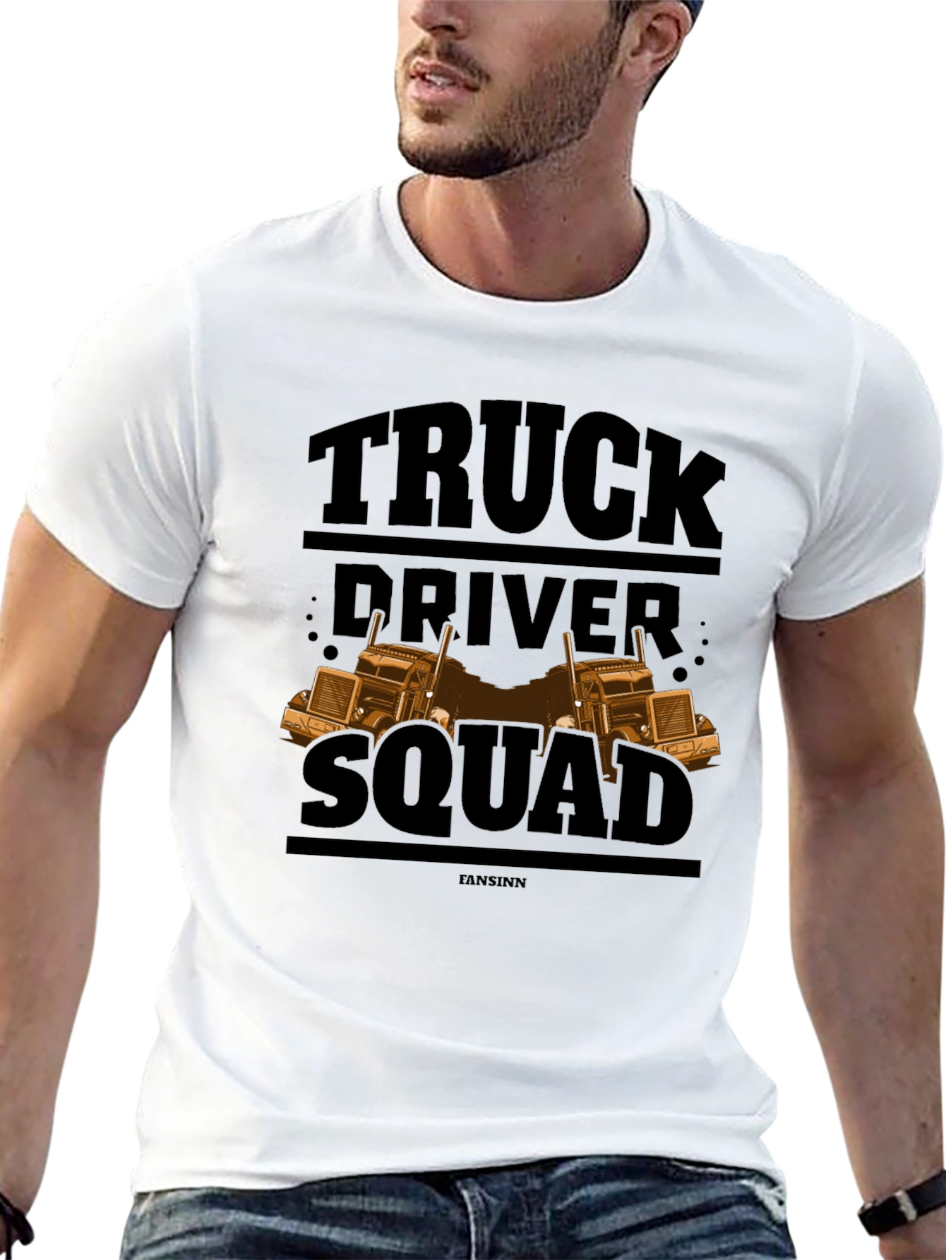 Black Truck Driver Squad Black T-Shirt view 13