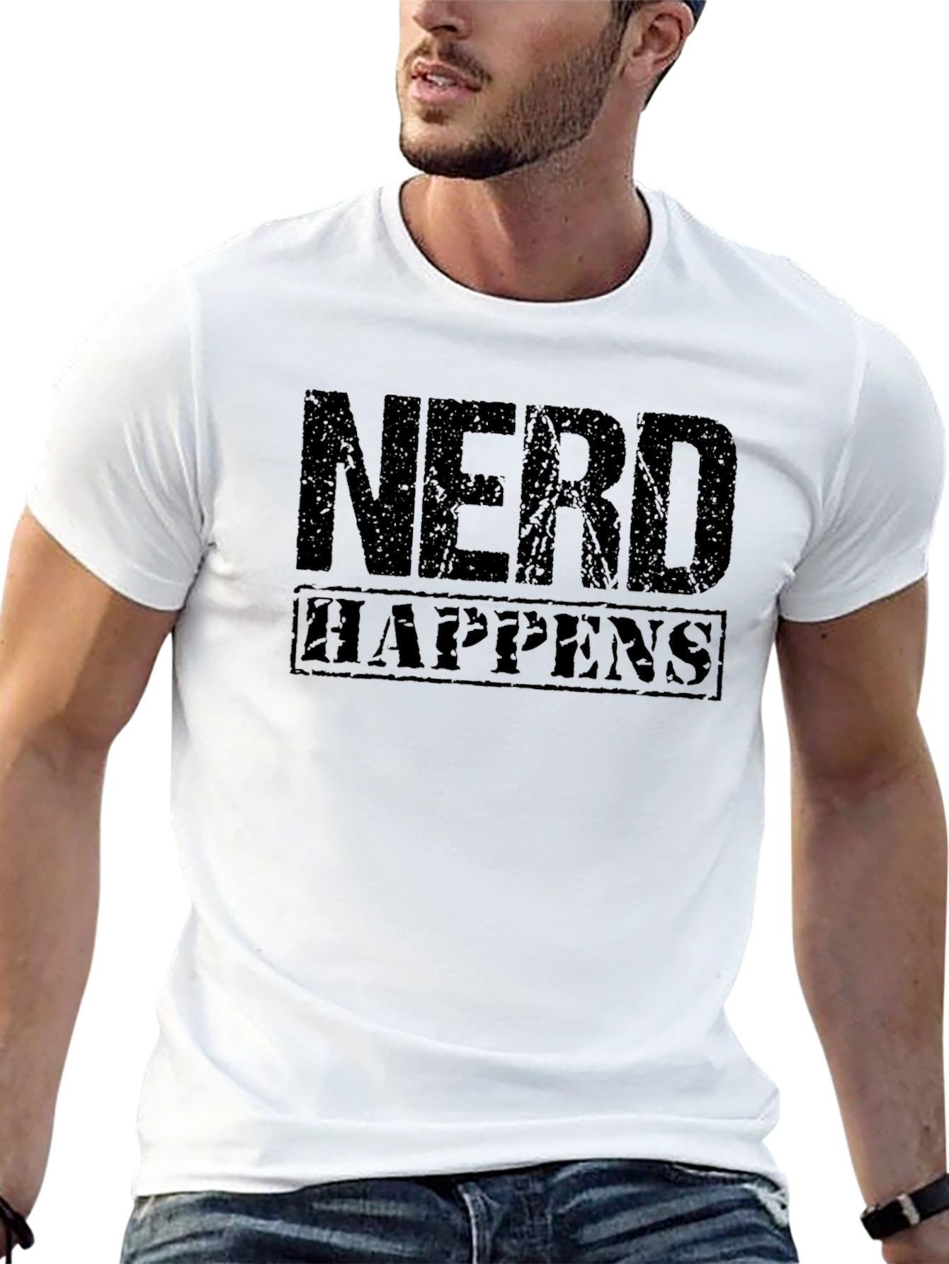 Black Nerd Happens Graphic Tee - Black T-Shirt view 13