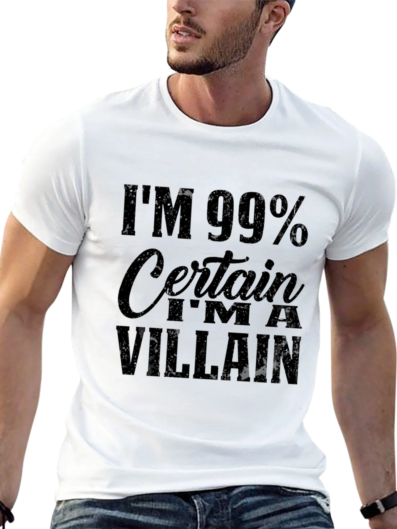 Black 99% Villain T-Shirt: Funny Geek Tee view 13