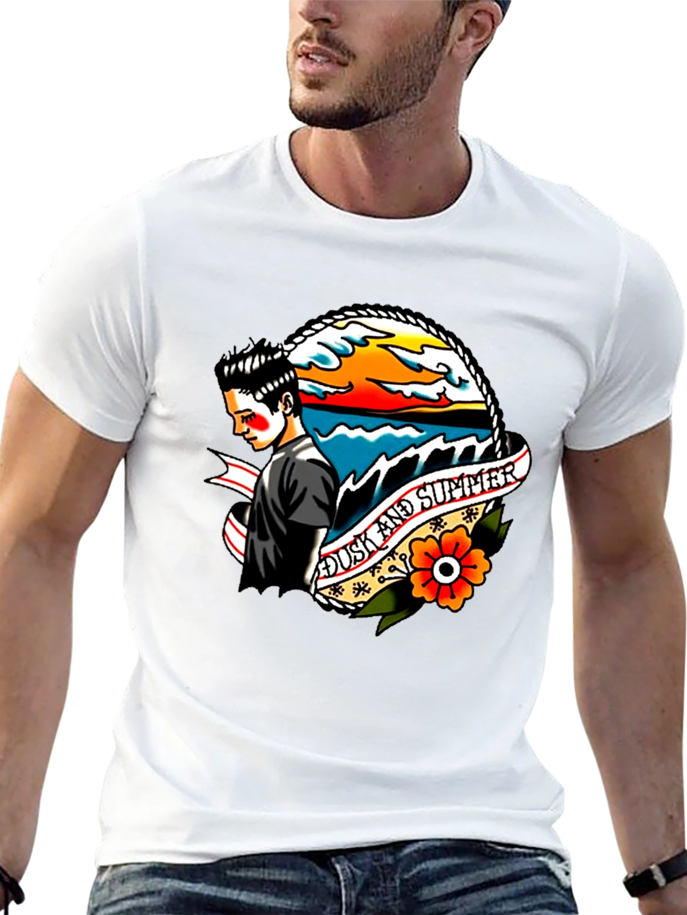 Black Dusk and Summer Graphic T-Shirt view 13