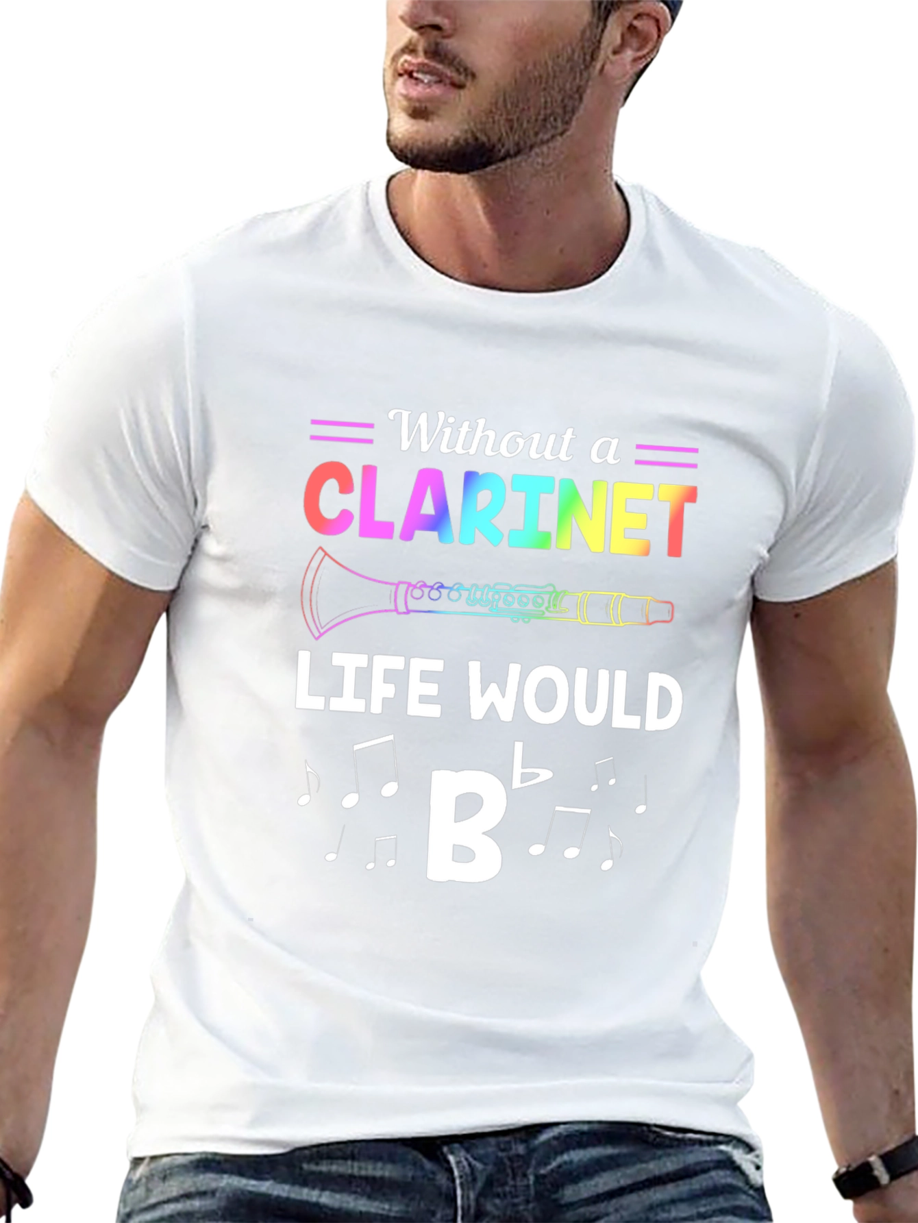 Black Clarineet T-Shirt: Without a Clarinet Life Would B Flat view 13